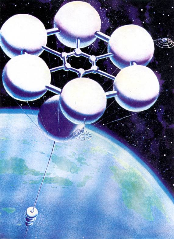 One of the earliest depictions of a space elevator, published in 1967