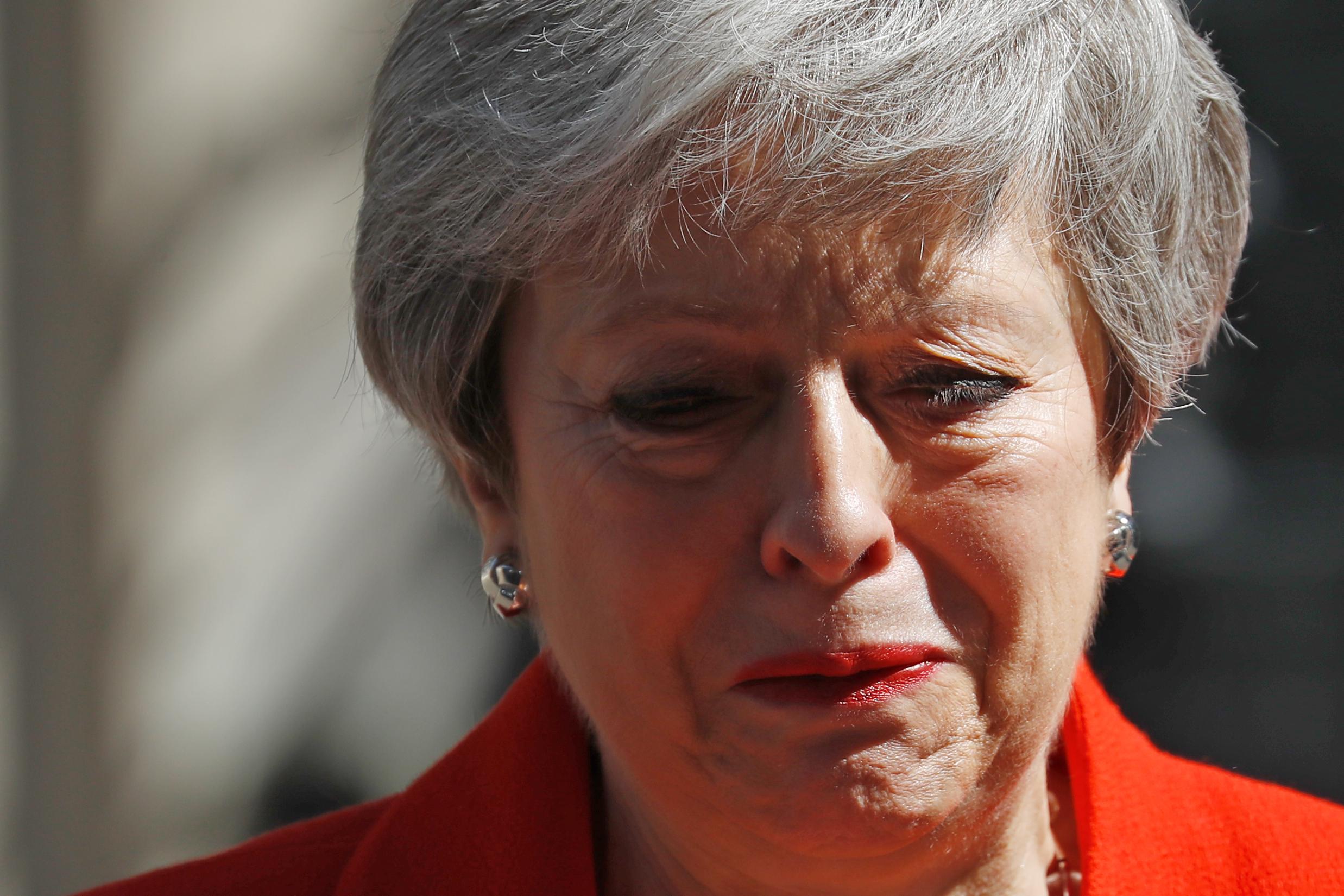 Theresa May breaks into tears after announcing her resignation