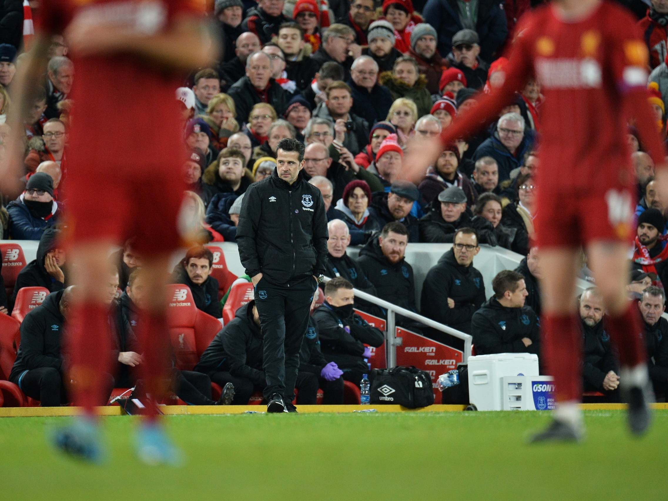 Marco Silva watches on as Everton slump at Liverpool