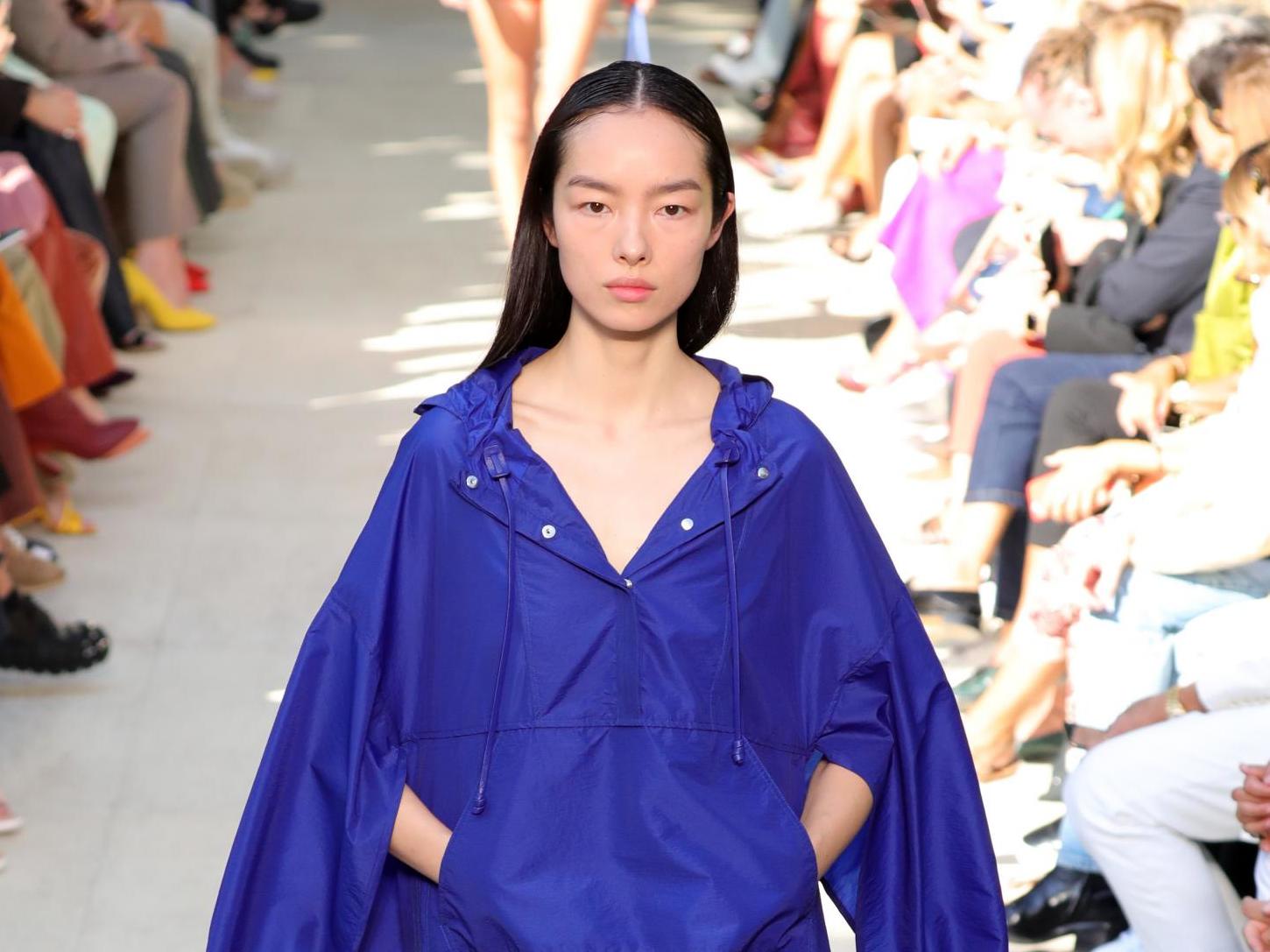 A model walks the runway at the Salvatore Ferragamo show during the Milan Fashion Week Spring/Summer 2020 on 21 September 2019