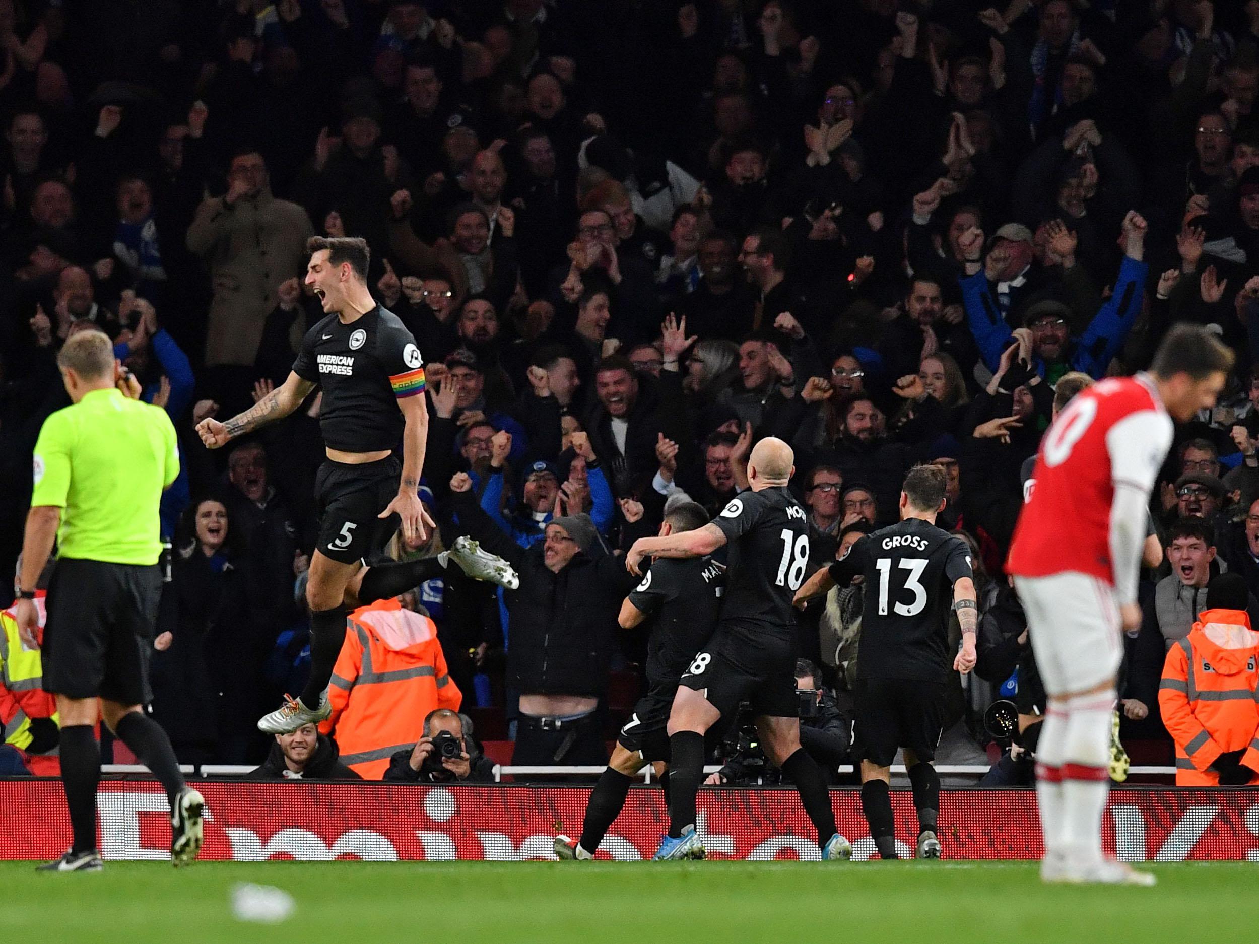 Brighton extended Arsenal’s run of games without a win to nine