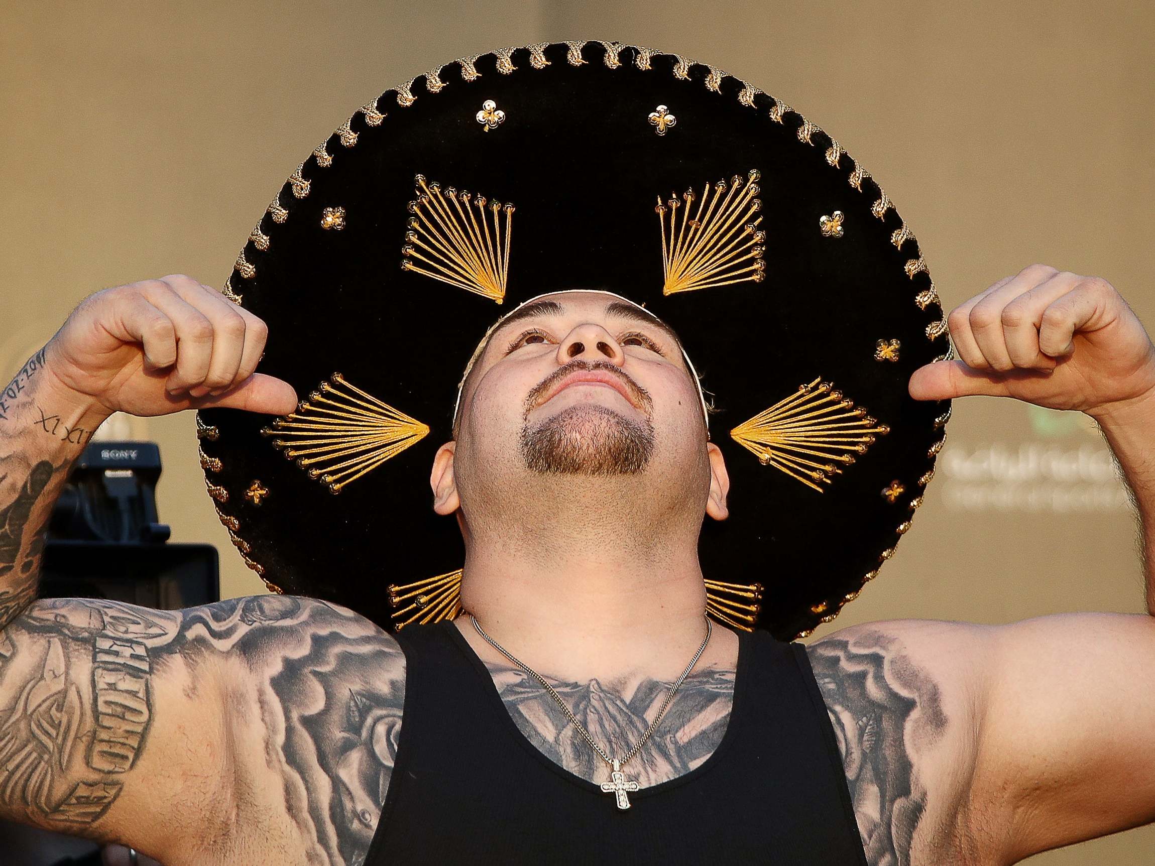 Andy Ruiz weighed in at 20 stone and three pounds