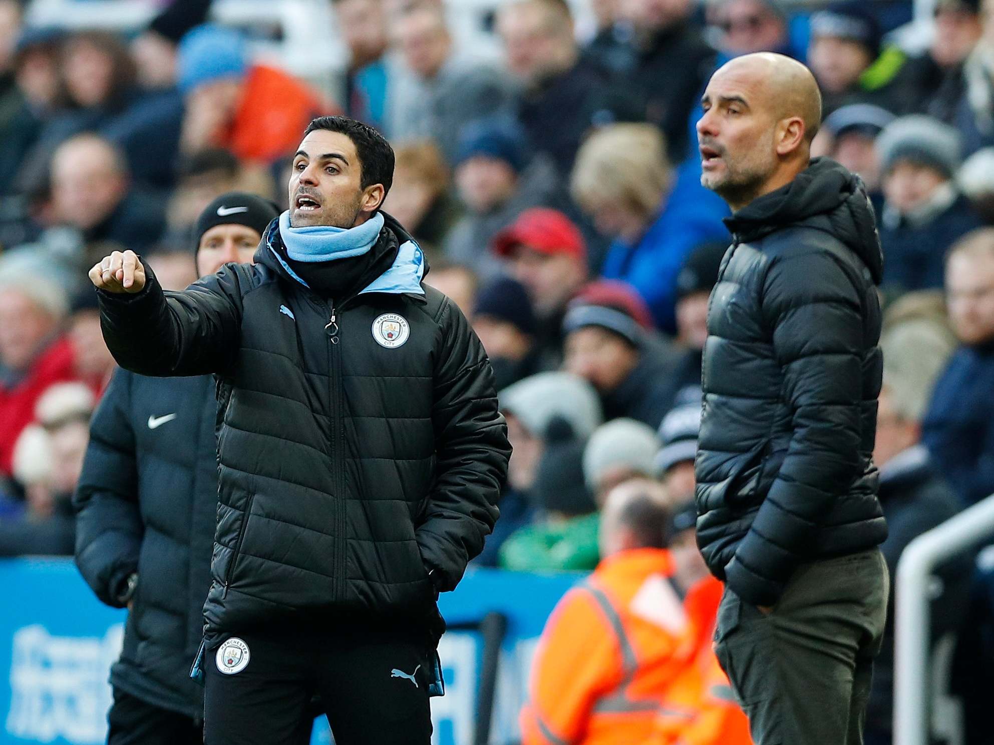 Pep Guardiola (right) did not block Mikel Arteta in his move to Arsenal