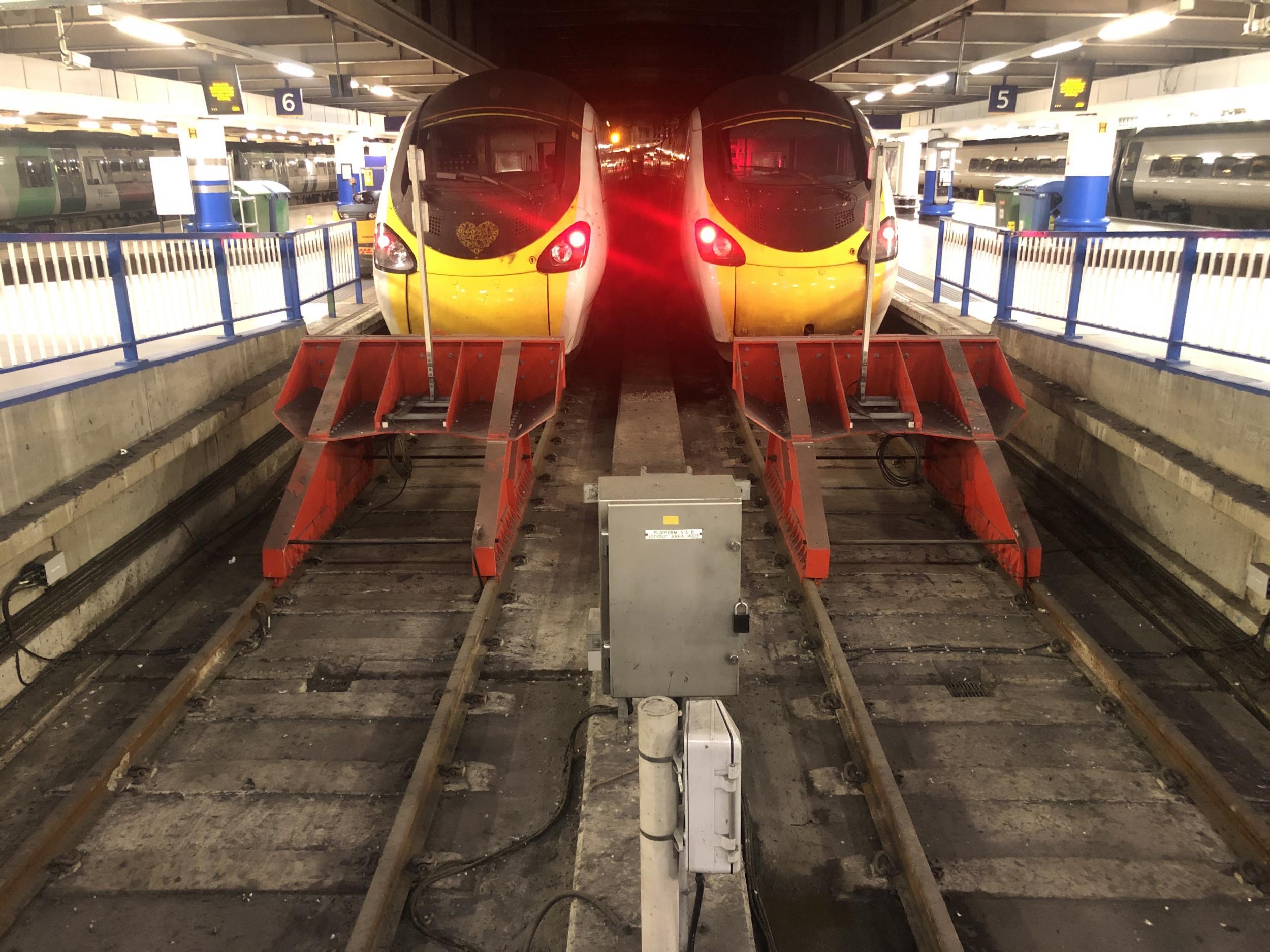 End of the line: the first Virgin Pendolino (390001, left) was the last to arrive at London Euston on 7 December 2019