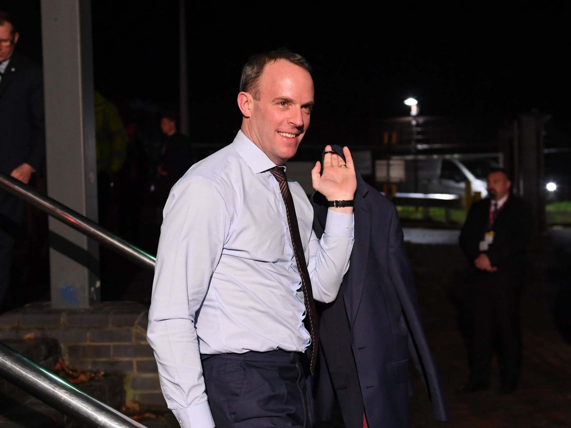 Dominic Raab at BBC studios for an election debate on Friday