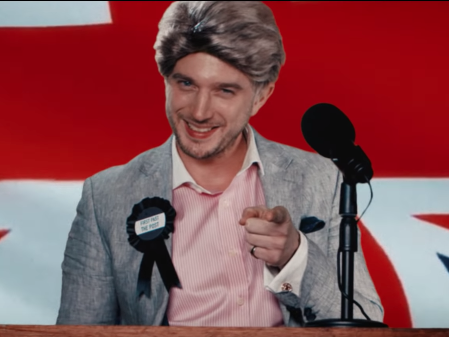 Plan B in his video for 'First Past the Post'