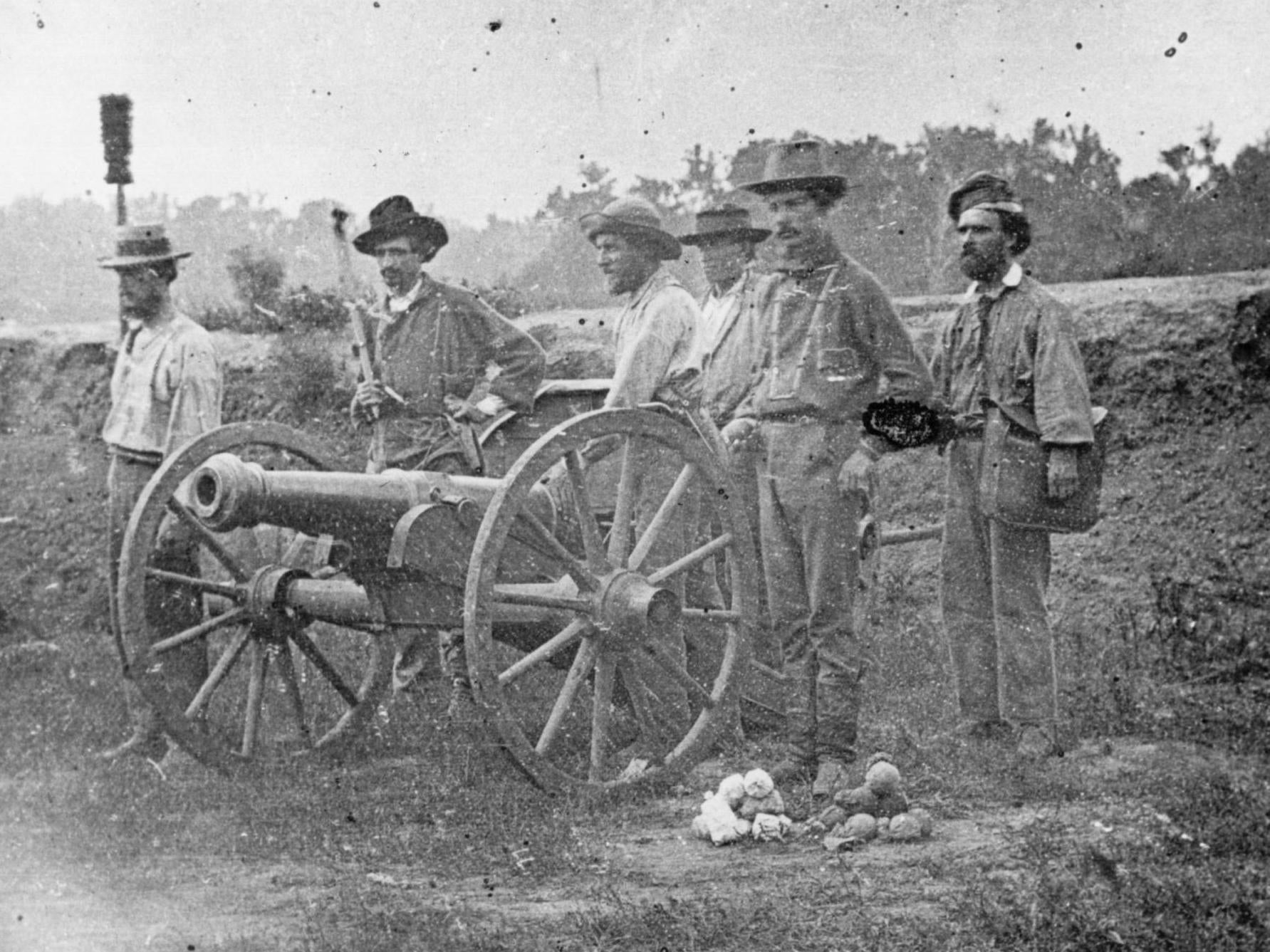 Members of a free-state army brigade formed to fight pro-slavery forces in Kansas (Getty)