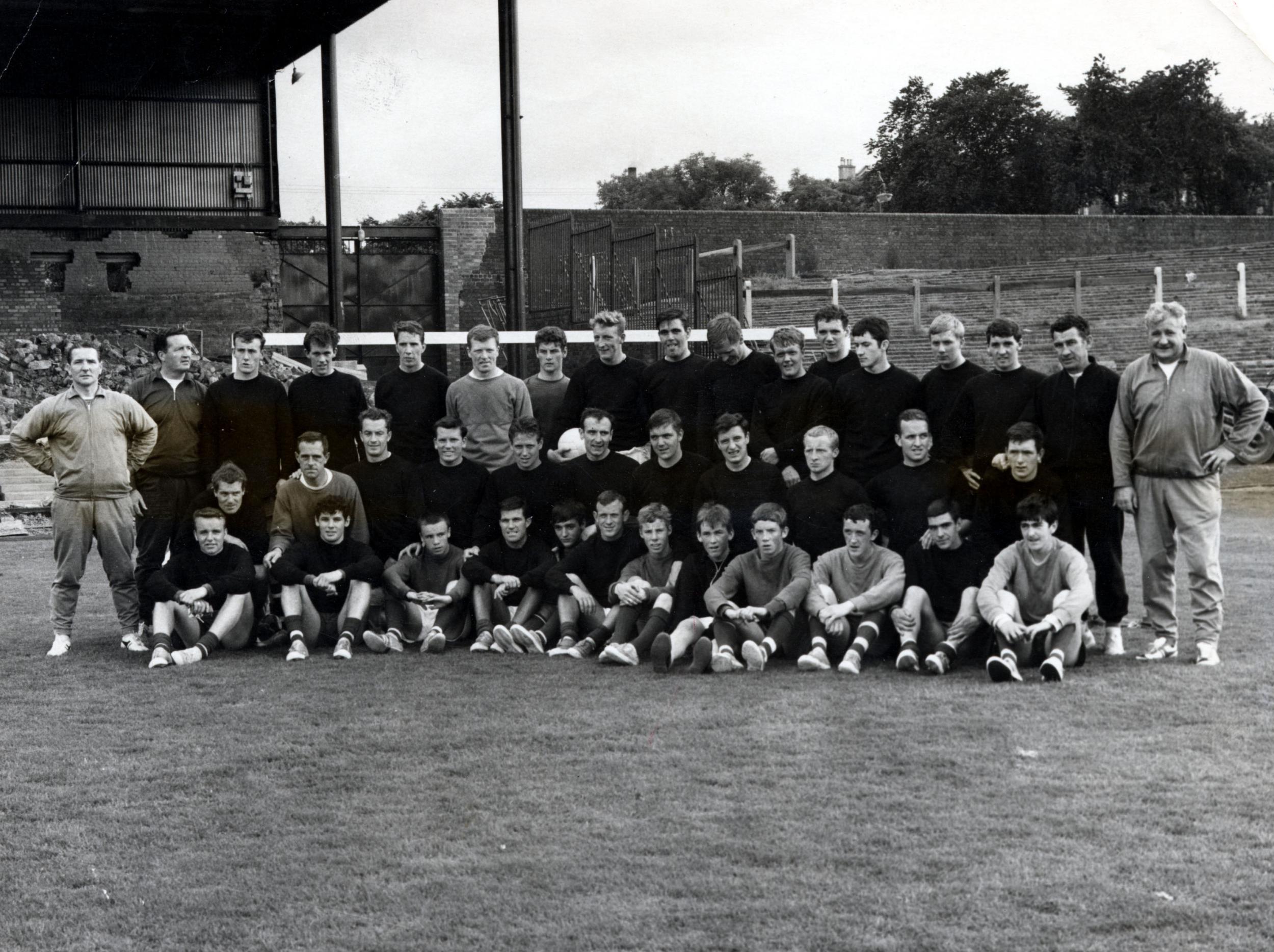 Ian Young (back row second left) with the Celtic squad in 1967