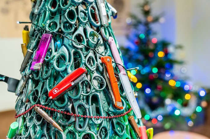 Vilnius Airport's unusual Christmas tree