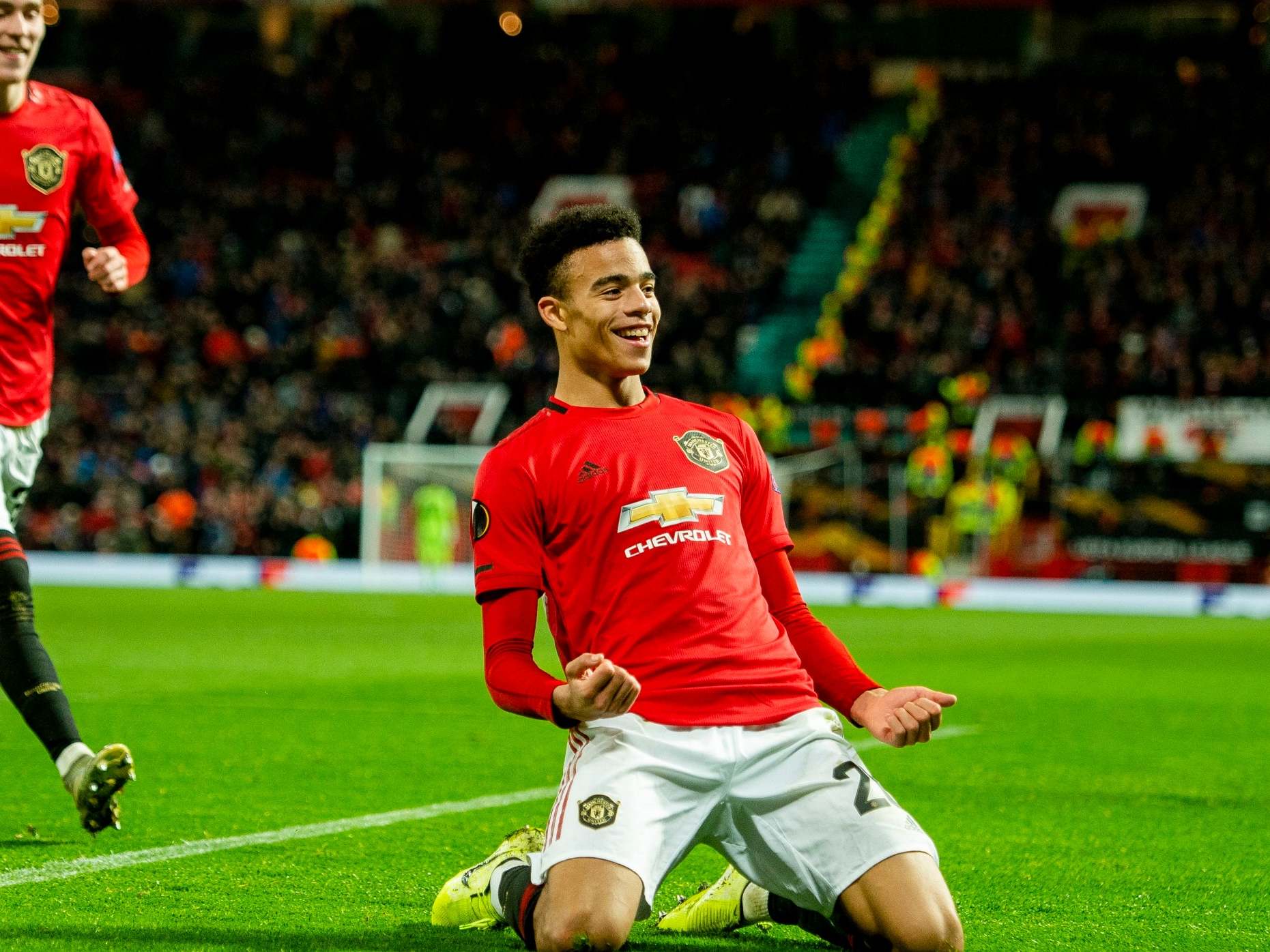 Greenwood celebrates scoring for United