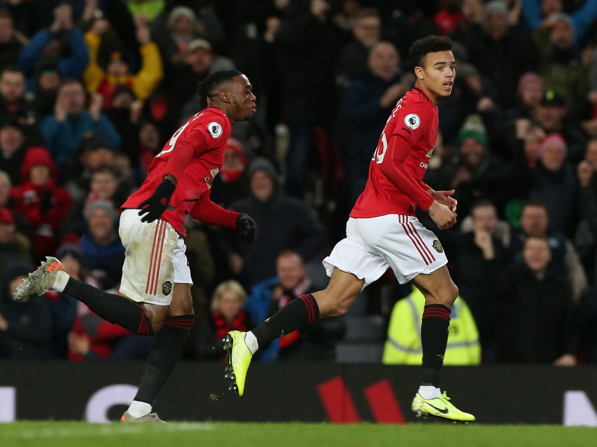 Mason Greenwood celebrates scoring United's equaliser