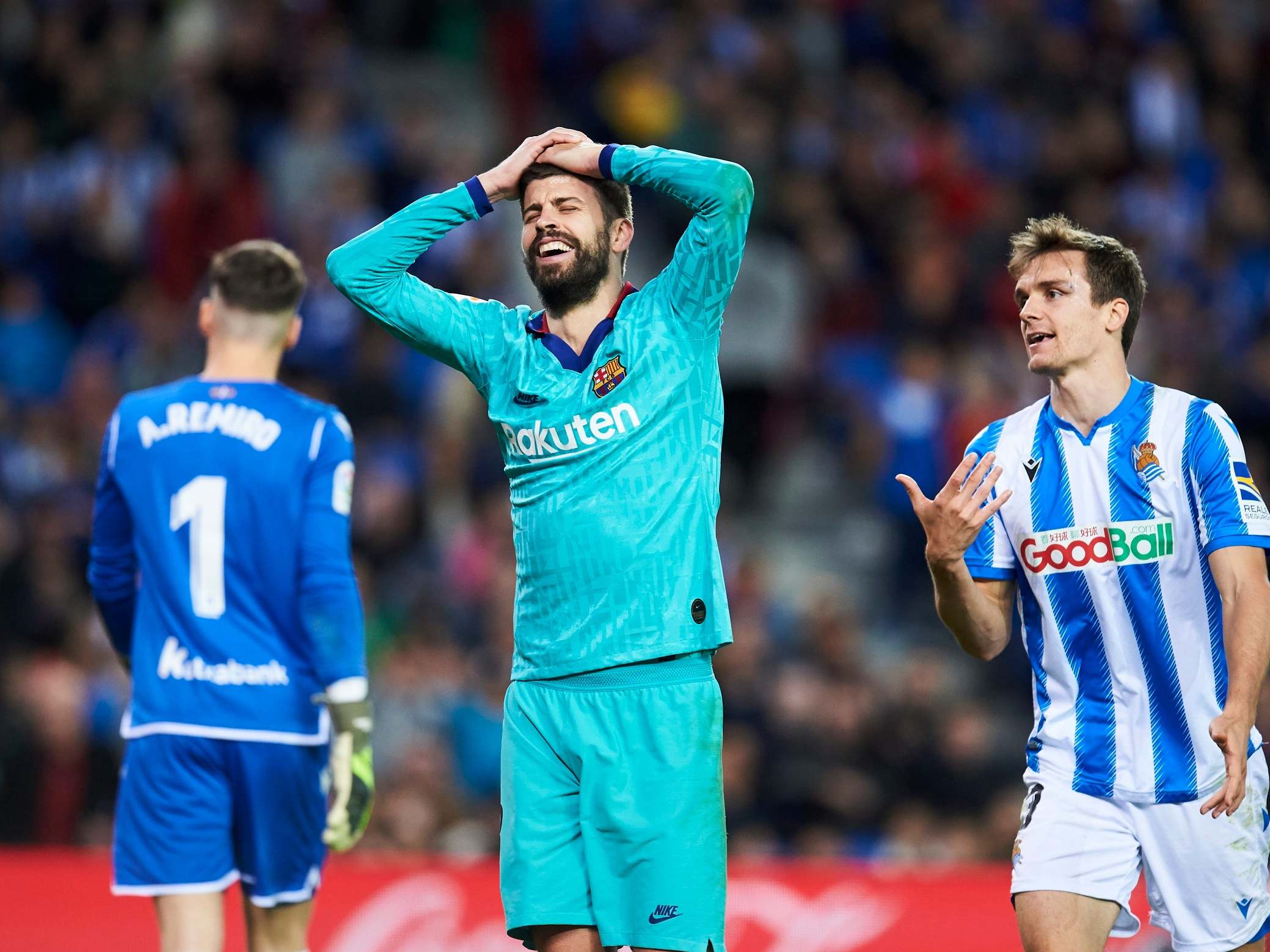 Gerard Pique and Barcelona left San Sebastian frustrated