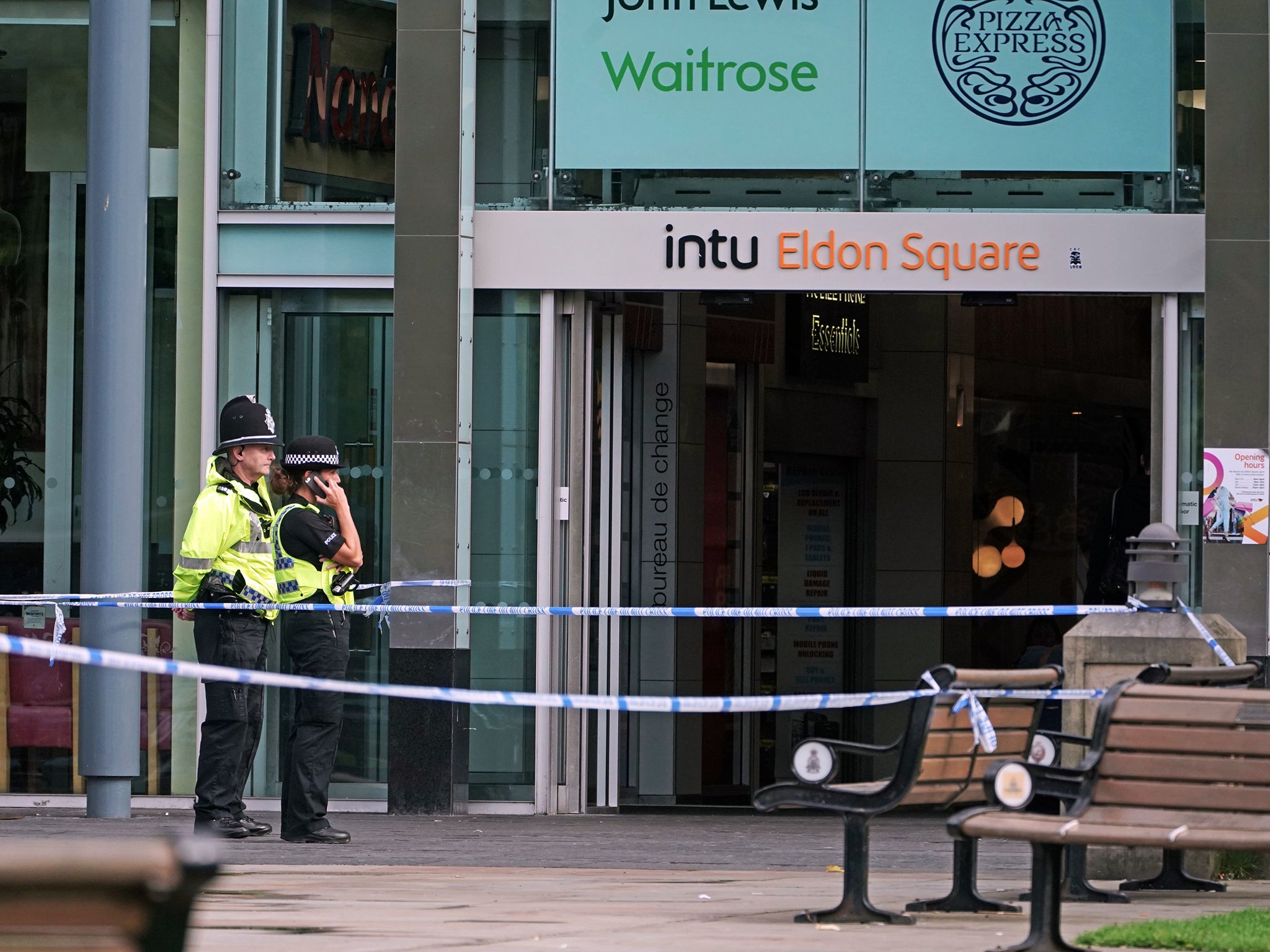 Police outside the Greggs outlet where the murder took place