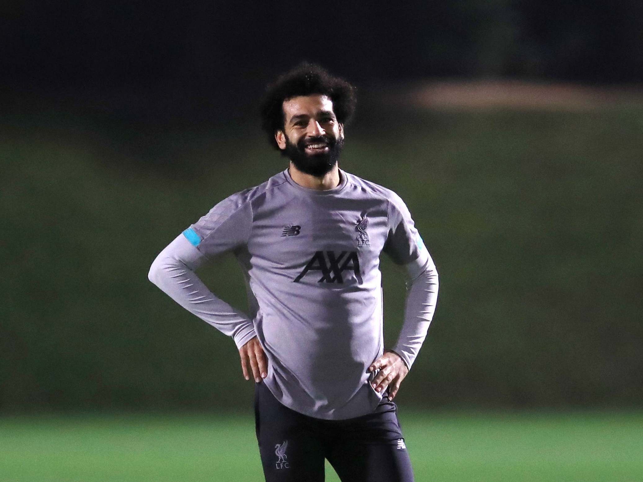 Mohamed Salah trains ahead of the semi-final