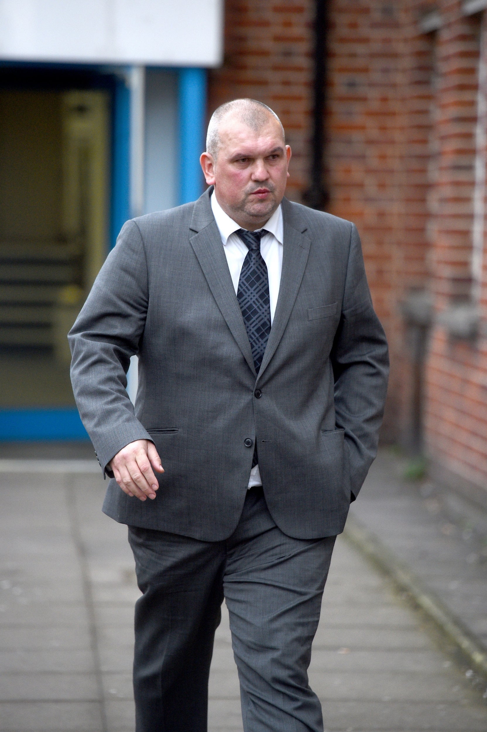 Ex-Crystal Palace striker, Neil Shipperley, 45, leaves Uxbridge Magistrates' Court, west London, where he was given a community order after exposing himself and masturbating in front of a mother and her teenage daughter, 18 December, 2019. (Kirsty Connor/PA)