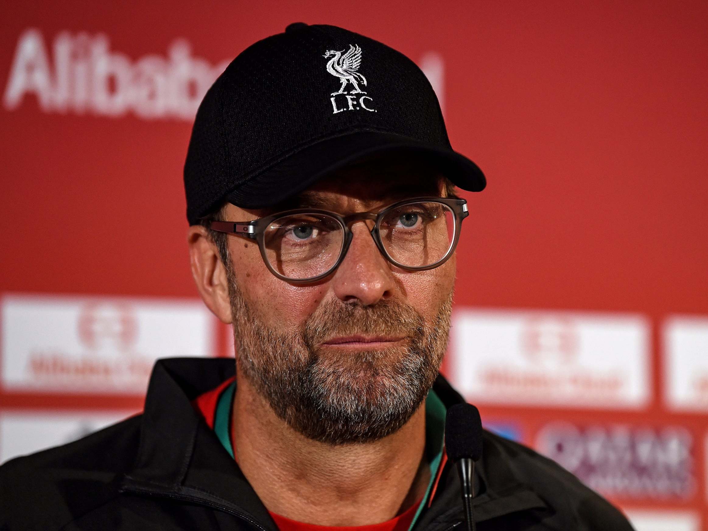 Jurgen Klopp speaking to the media in Doha