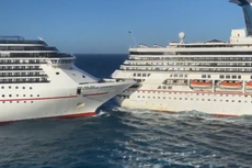 Two cruise ships crash into each other