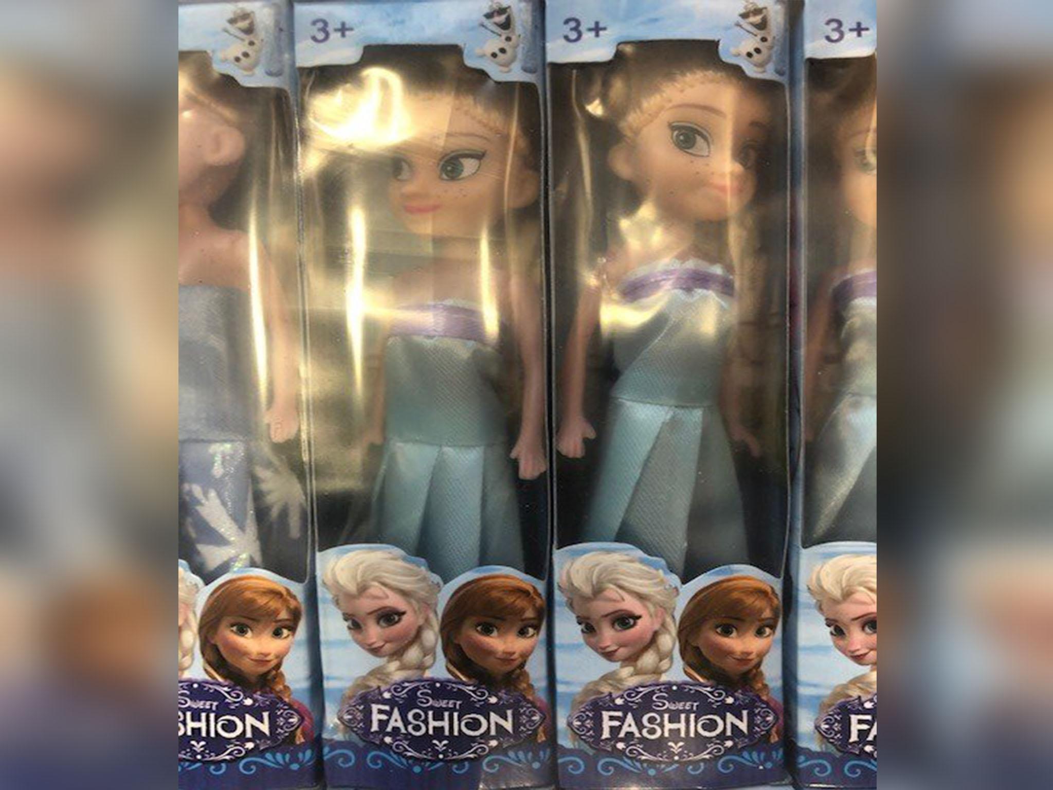 The unsafe toys appear to copy their designs from merchandise for the film ‘Frozen’ and Barbie dolls