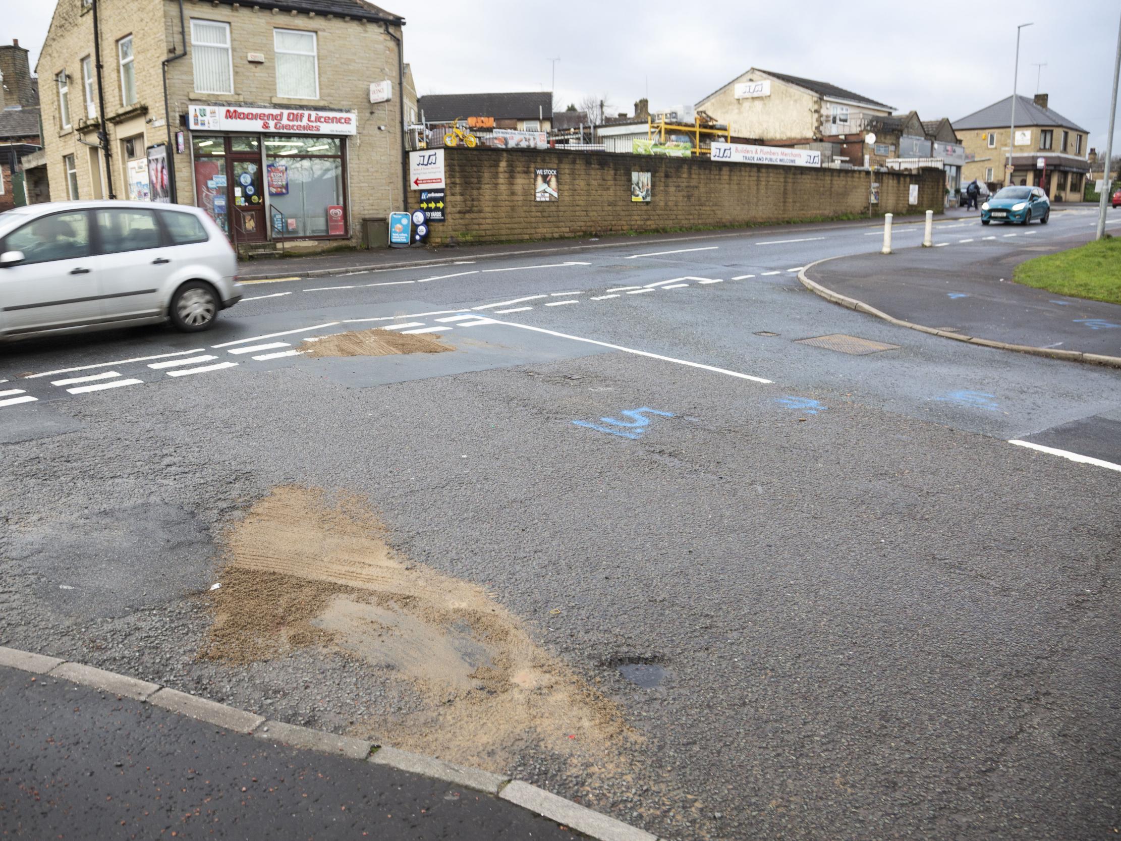 Bradford Road in Cleckheaton, where collision took place