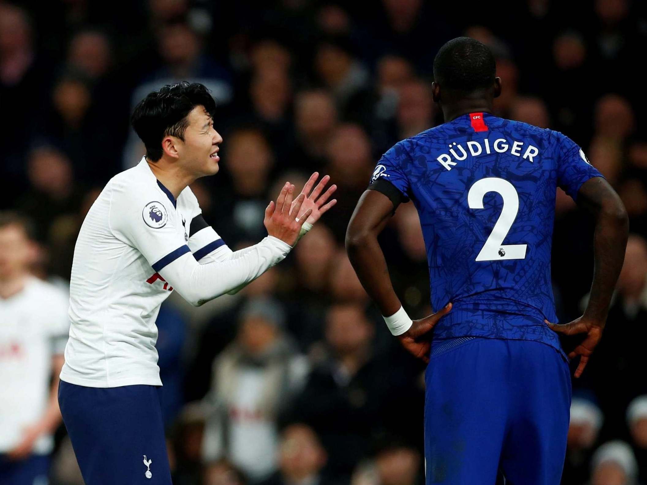 Son Heung-min was sent off as Tottenham lost to Chelsea