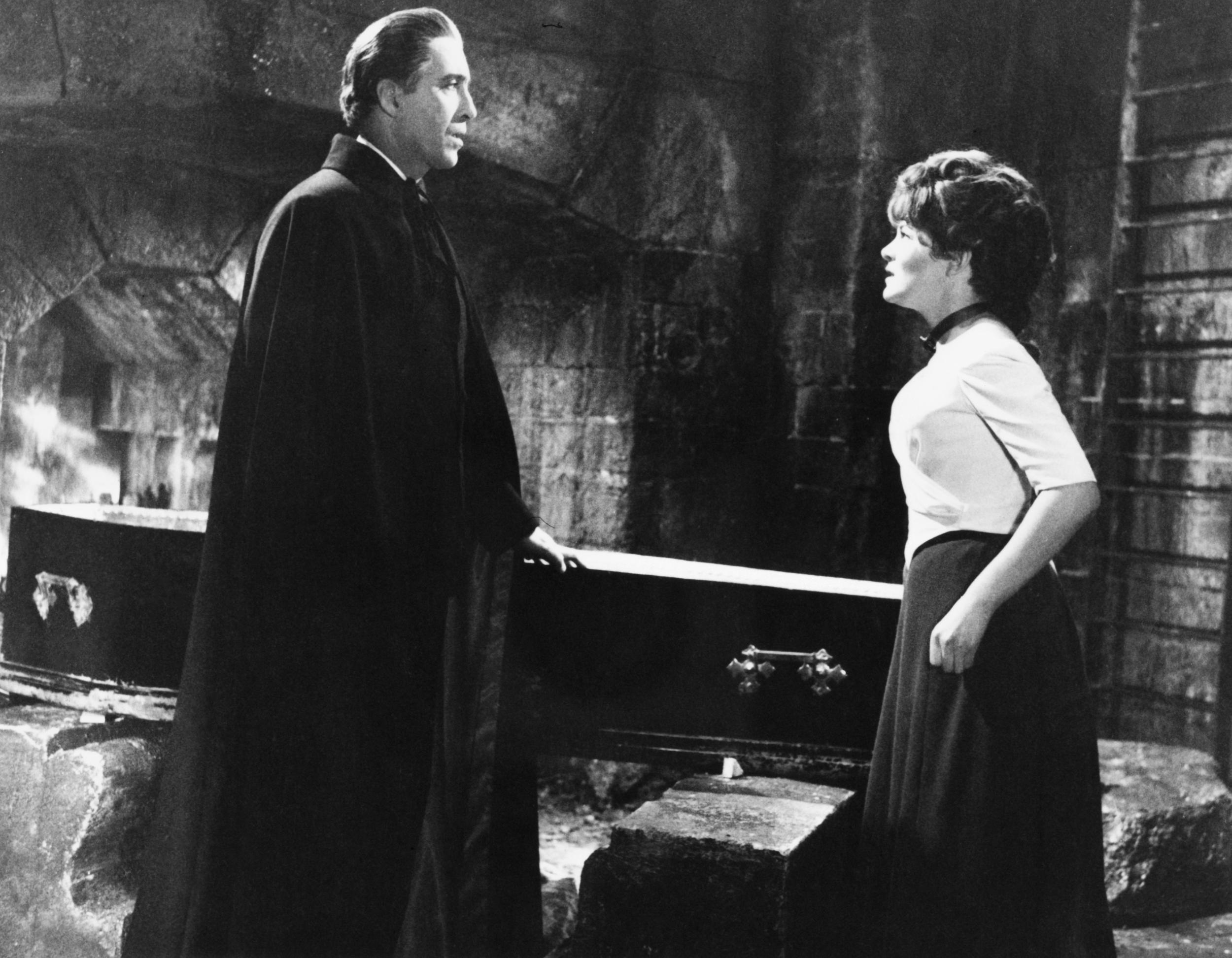 Christopher Lee and Barbara Ewing in ‘Dracula Has Risen from the Grave’, 1968