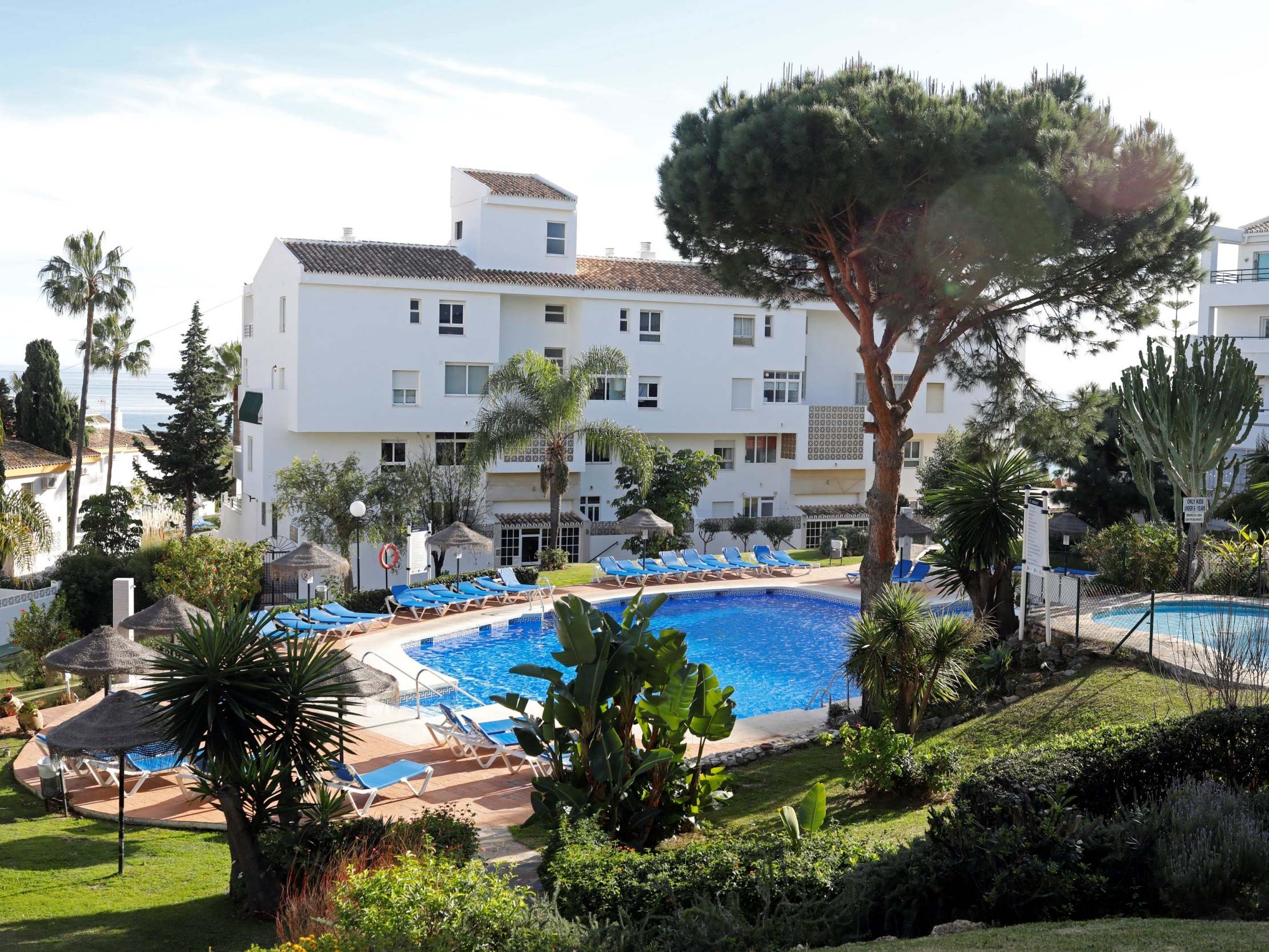 The swimming pool where the family members died at the Costa del Sol resort