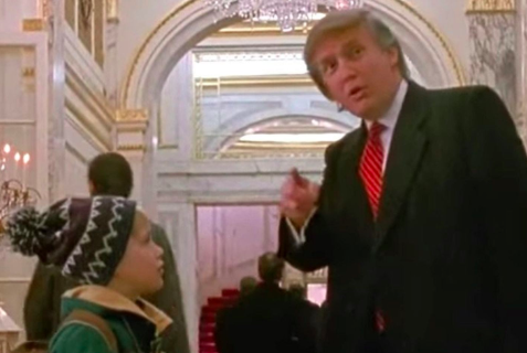 Donald Trump (right) and Macaulay Culkin in ‘Home Alone 2’