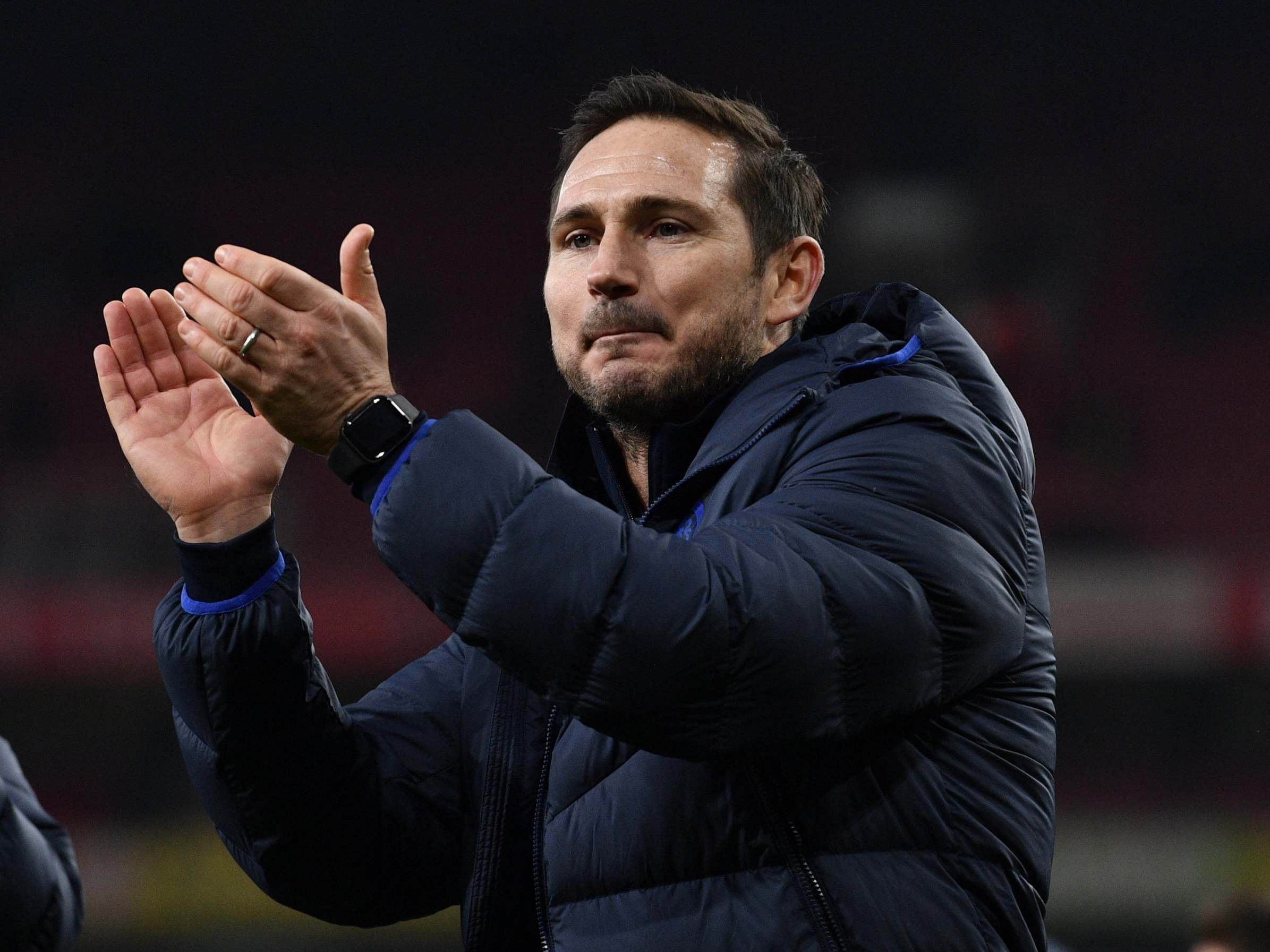 Frank Lampard celebrates after the win over Arsenal