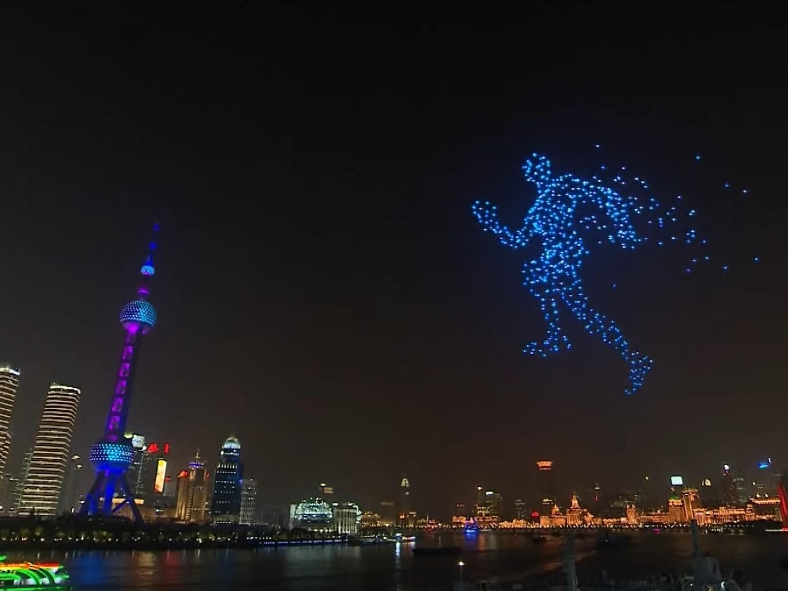 2,000 drones were used to create the New Year's display in the sky above Shanghai