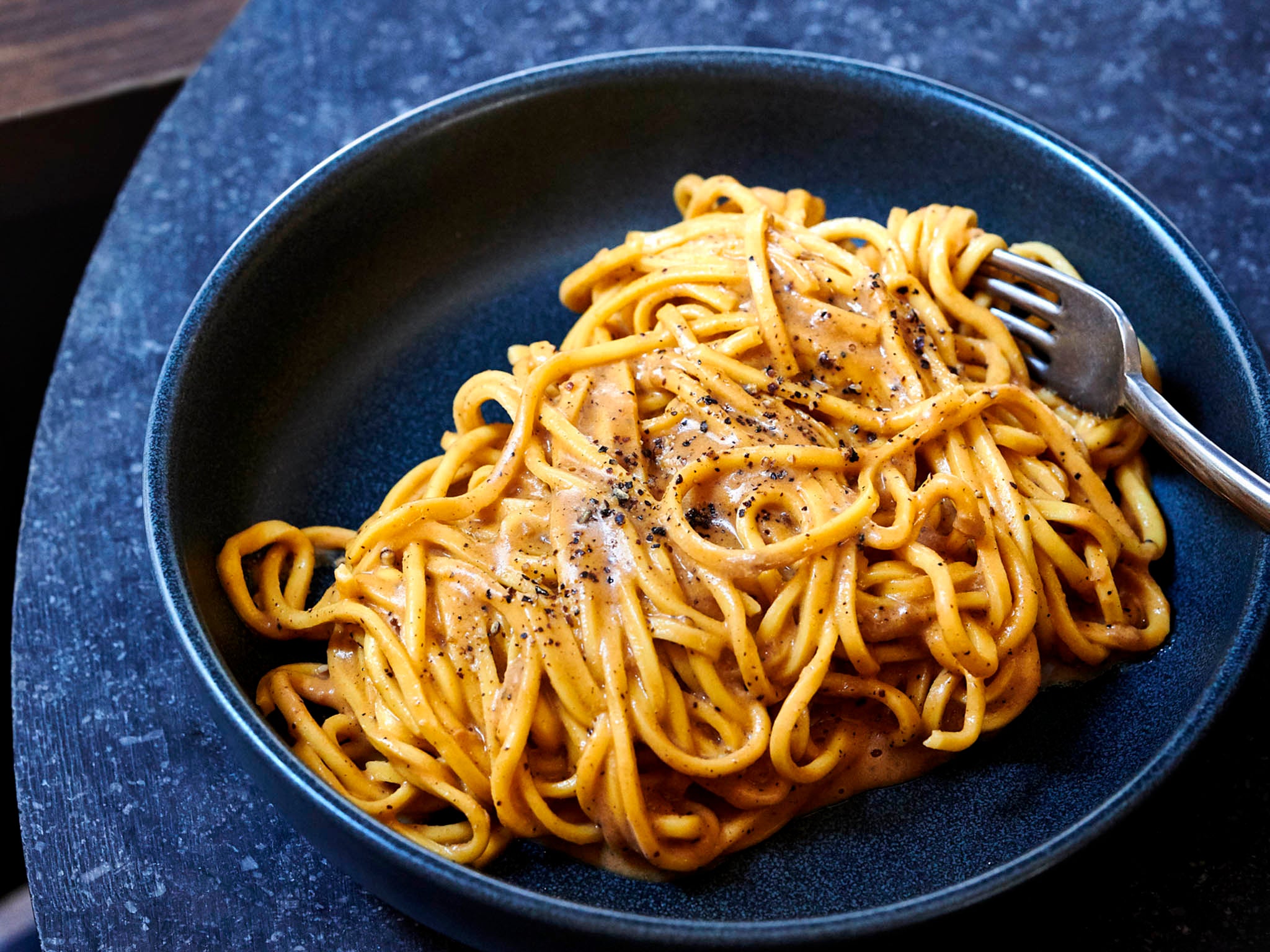 The brown crab cacio e pepe is just the right side of moreish