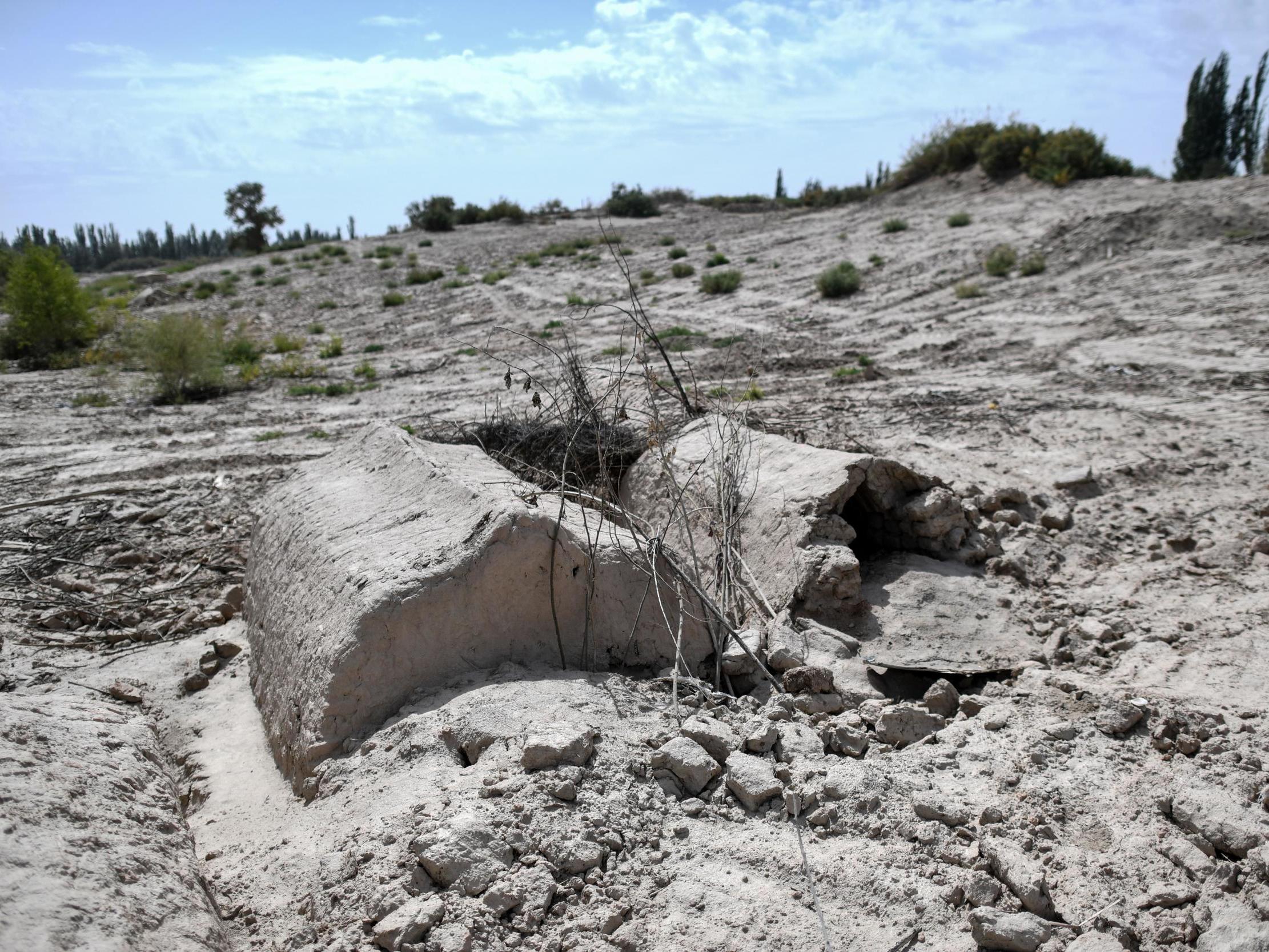 Photo taken in September shows what used to be a traditional Uighur cemetery before it was destroyed in Xinjiang