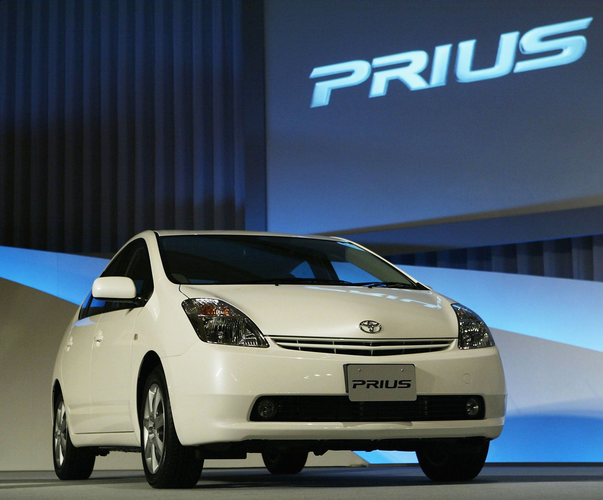 The all new Toyota Prius Hybrid is displayed during a press conference in Japan (Getty)