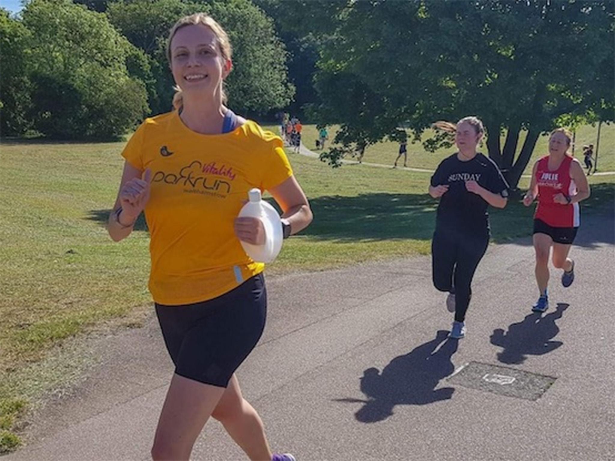 Gail Seal on her 100th Parkrun at the Walthamstow Peter May Sports centre