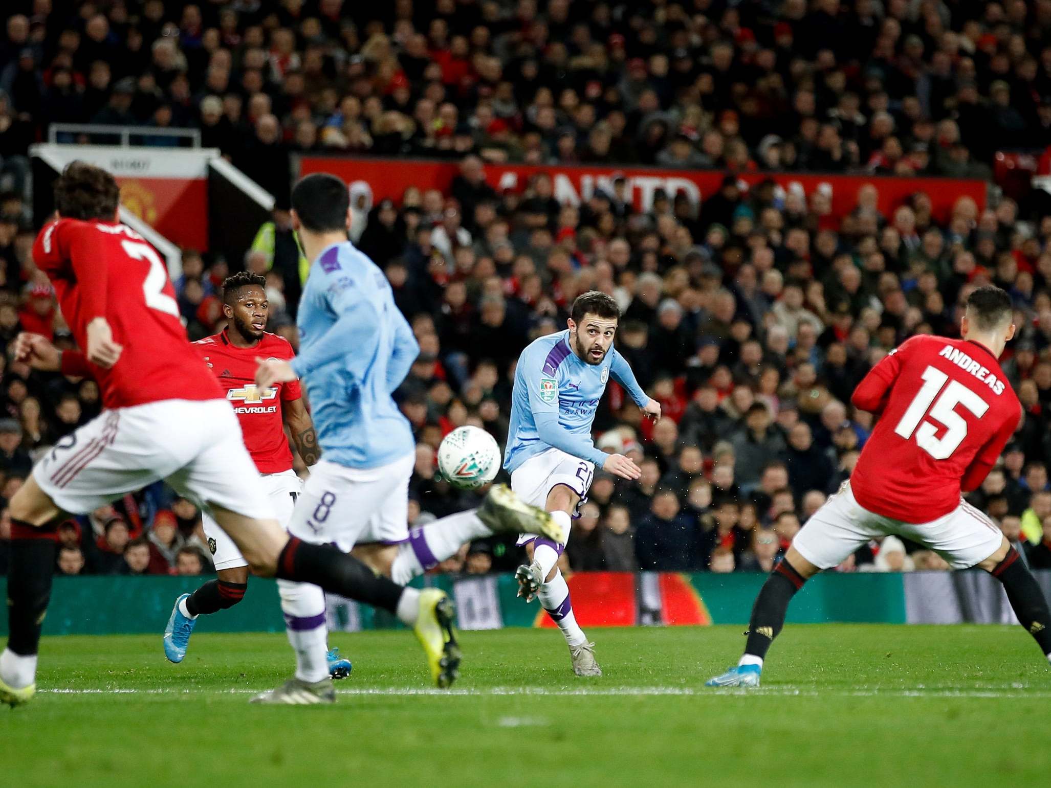 Bernardo Silva curls in a beautiful strike for City's opener