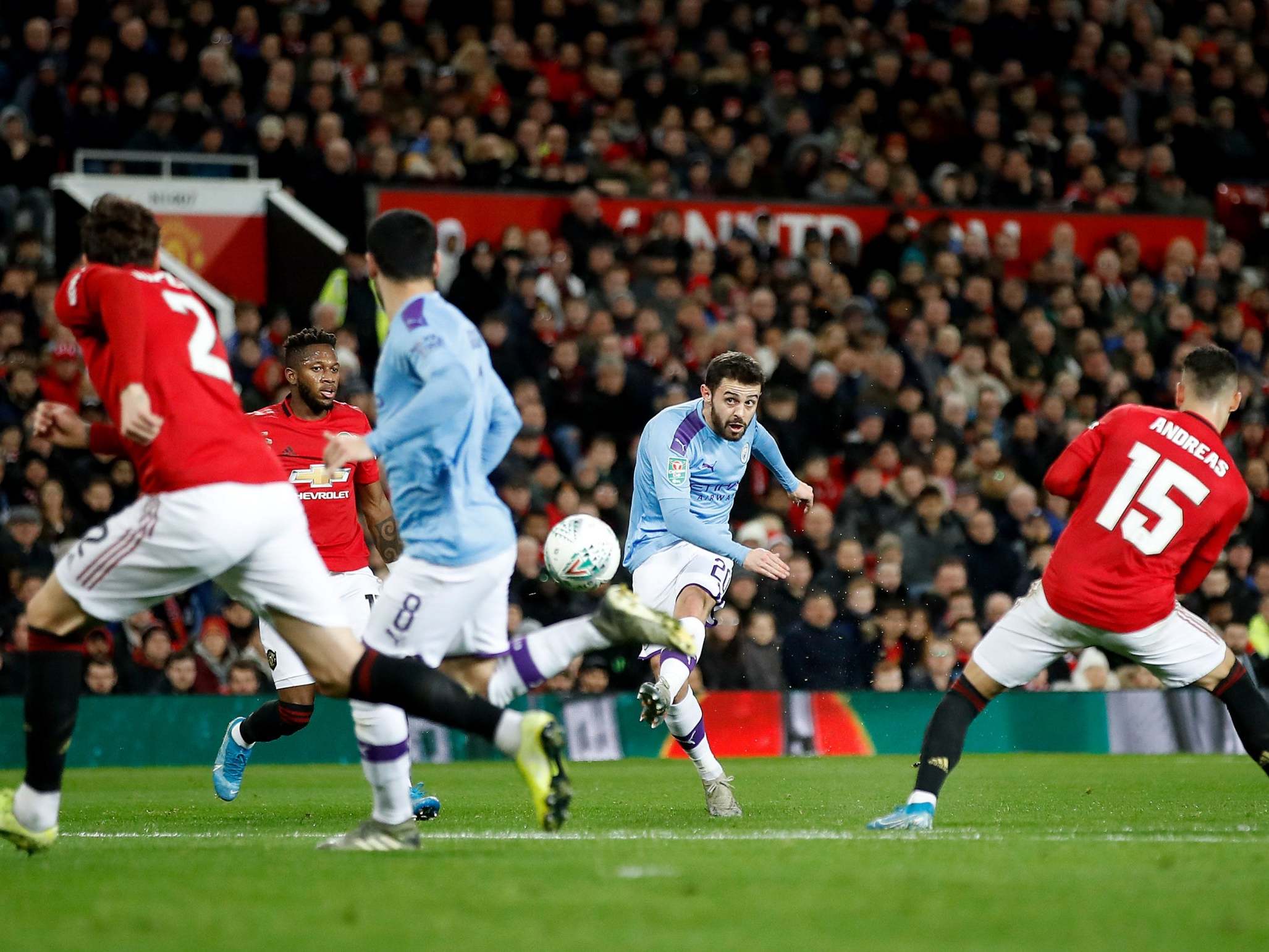 Bernardo Silva curls home Man City's opening goal