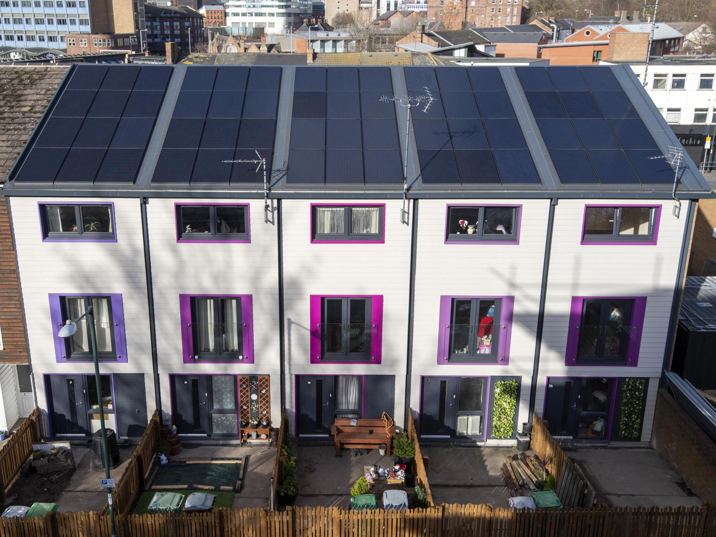 Newly refitted carbon neutral homes in Sneinton, Nottingham – transformed using the Dutch pioneering Energiesprong technique