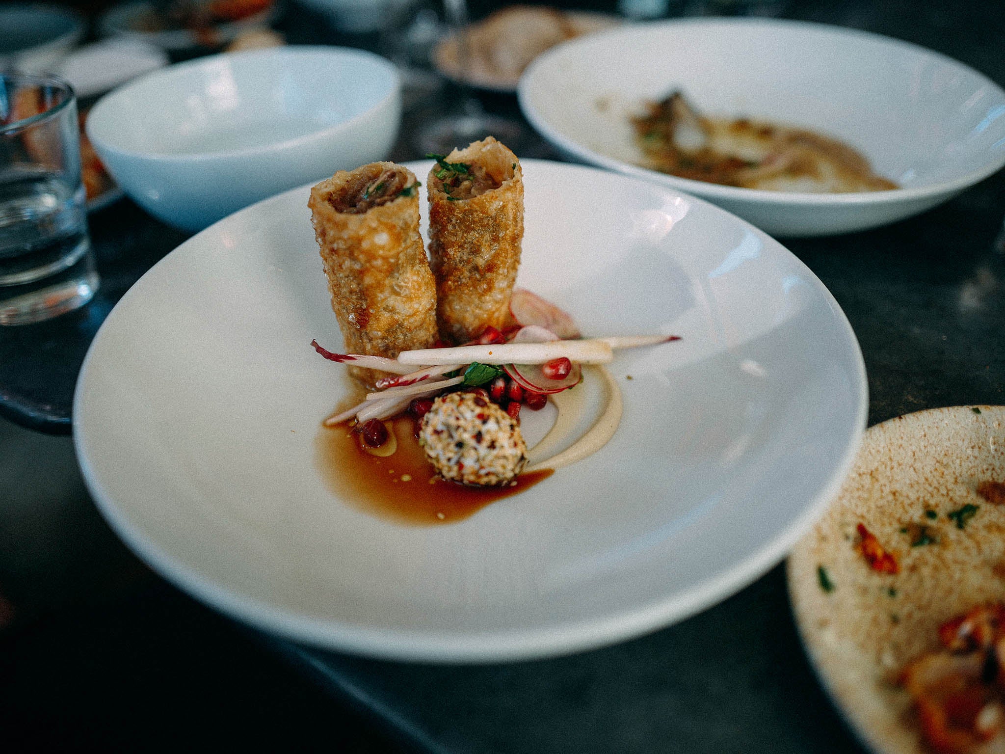 Rabbit and apricot pastilla, caramelised celeriac puree, soft boiled quail egg