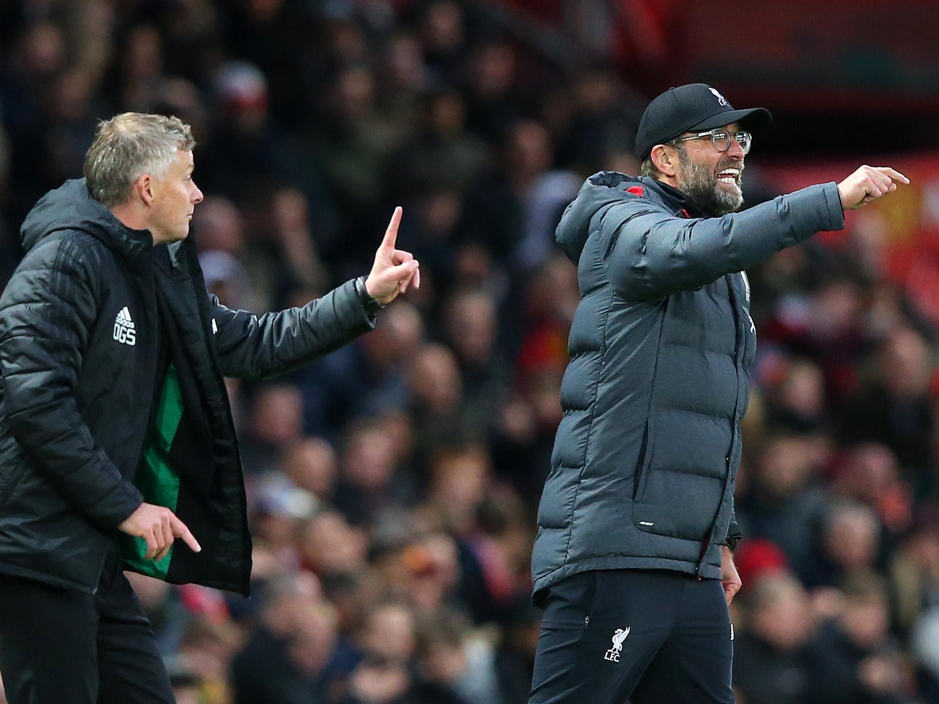 Rival managers Ole Gunnar Solskjaer and Jurgen Klopp