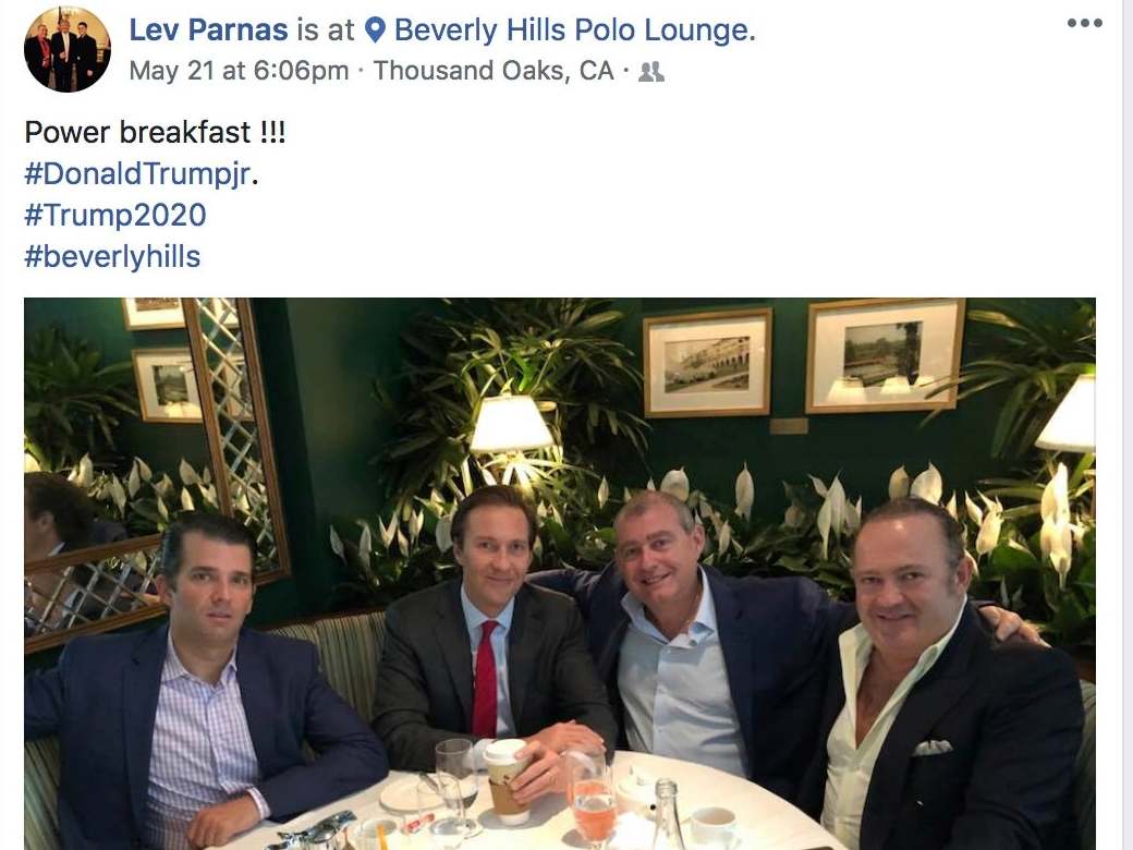 Facebook screengrab shows Mr Parnas with Donald Trump Jr