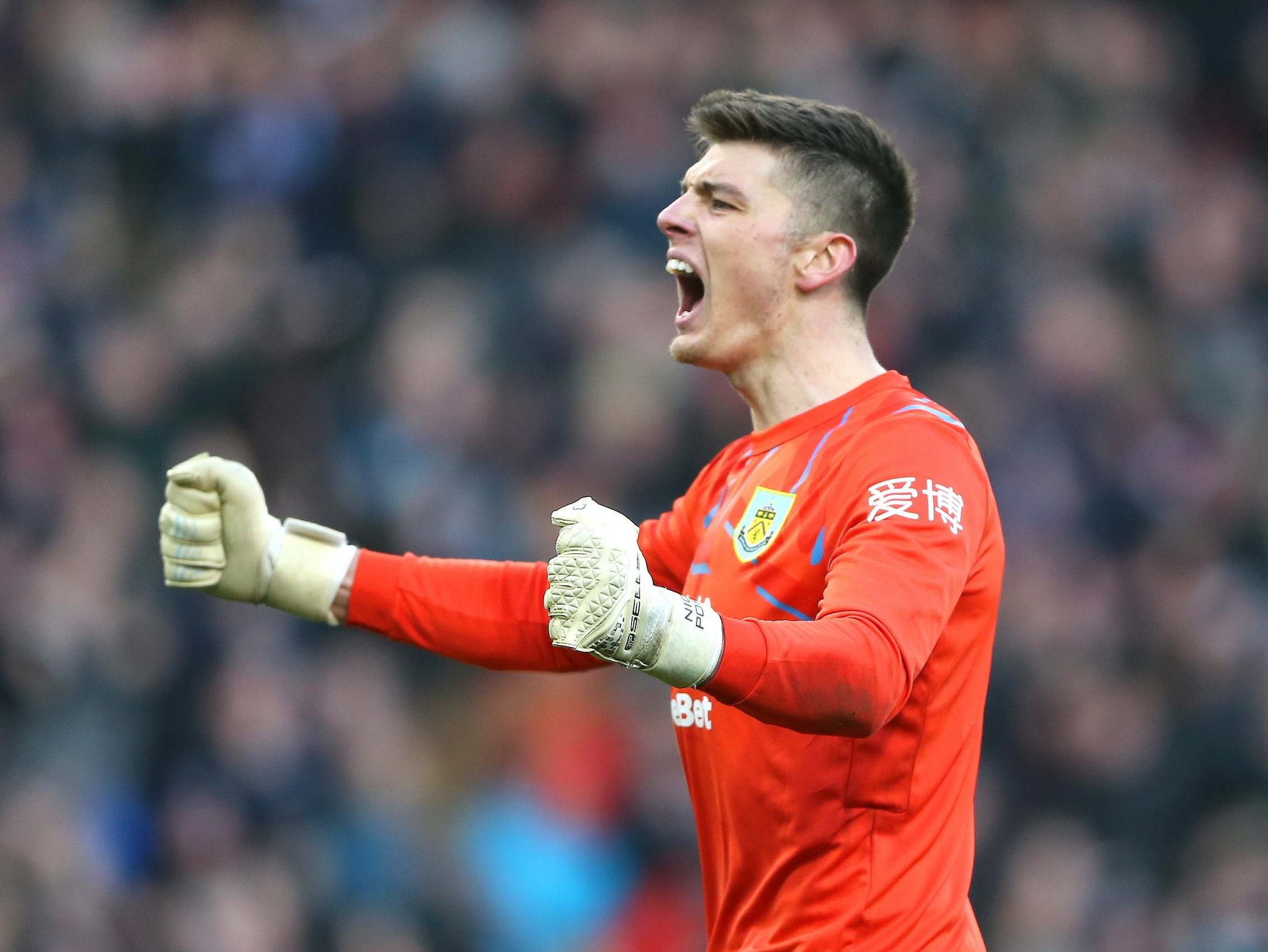 Nick Pope reacts to Ashley Westwood's winner