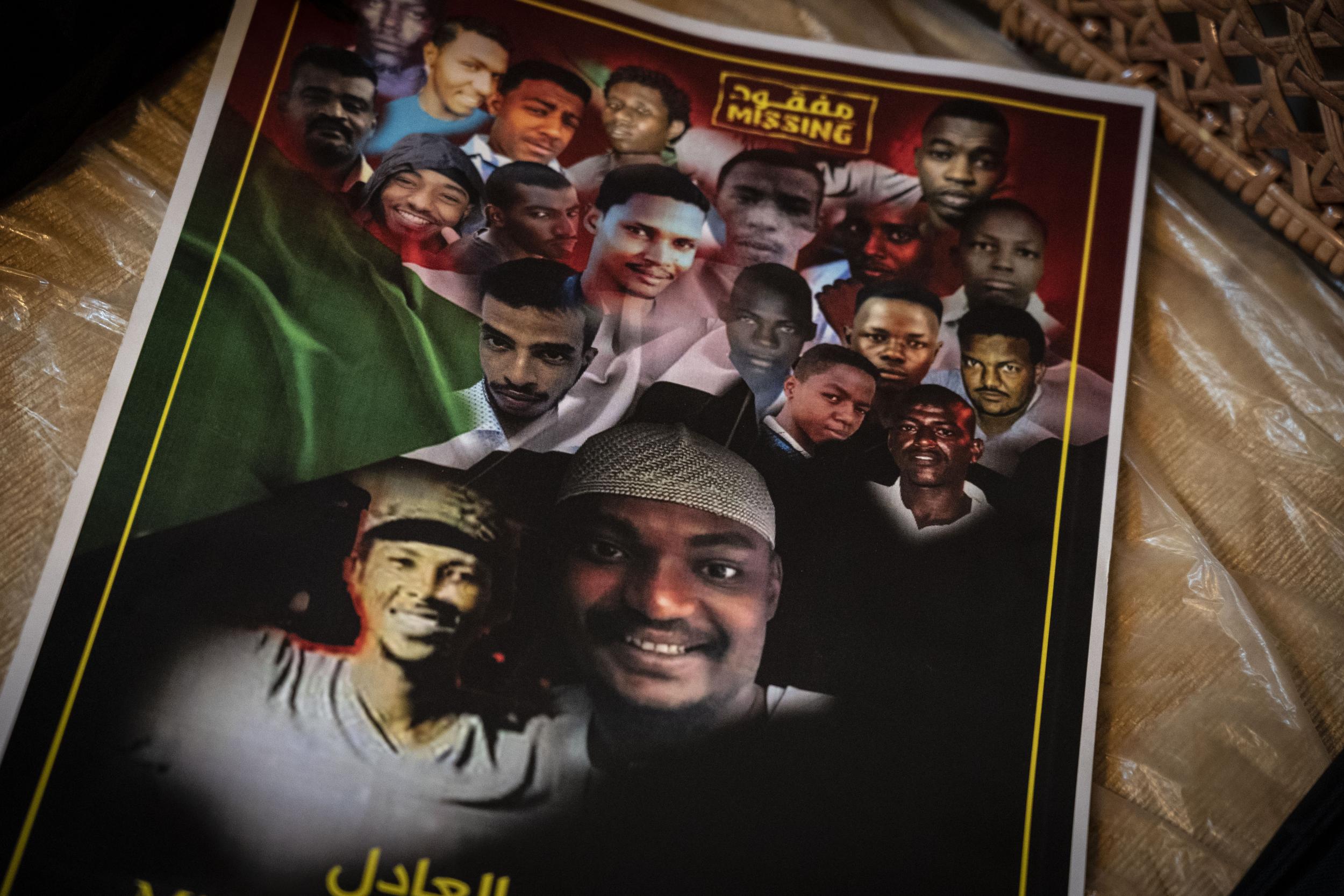 Qusai (bottom left), Hassan (right) and Ismail (top left) appear on a missing poster