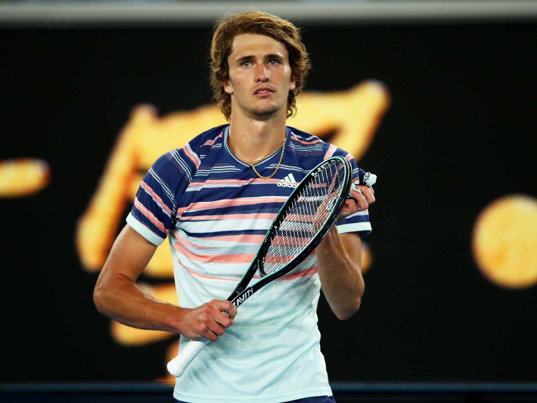 Alexander Zverev celebrates defeating Marco Cecchinato