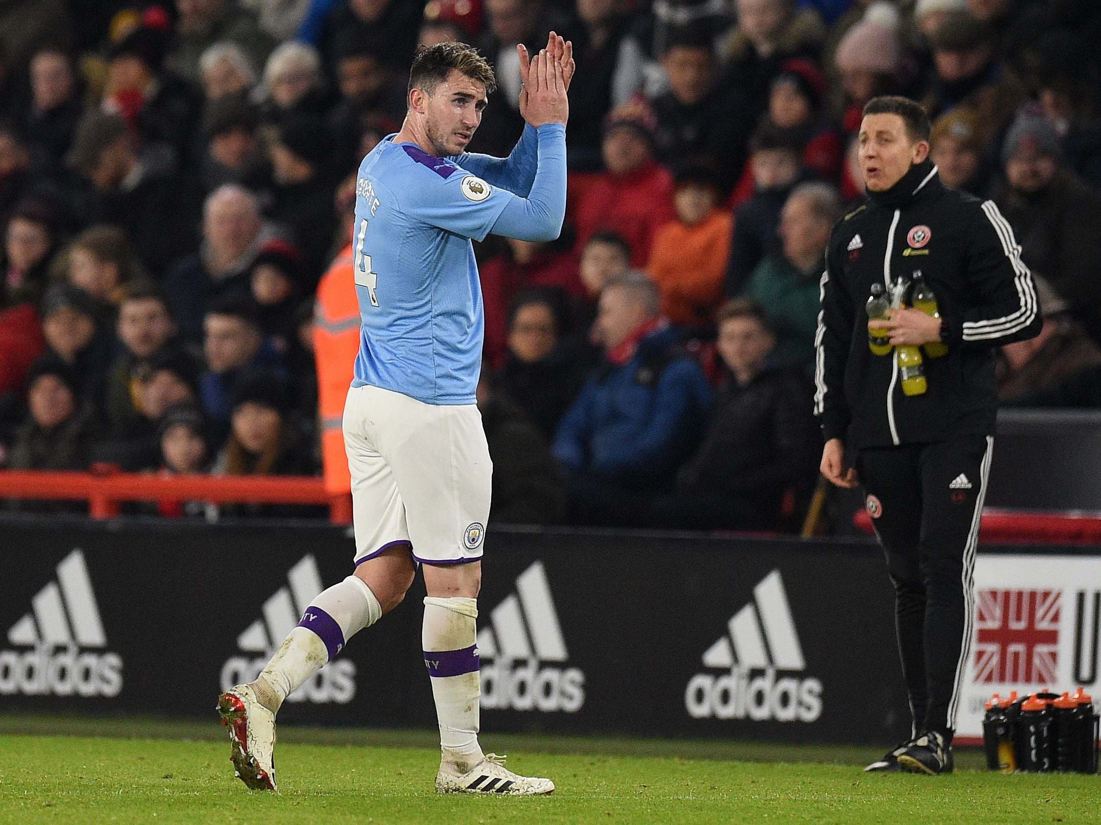 Manchester City’s Aymeric Laporte leaves the pitch