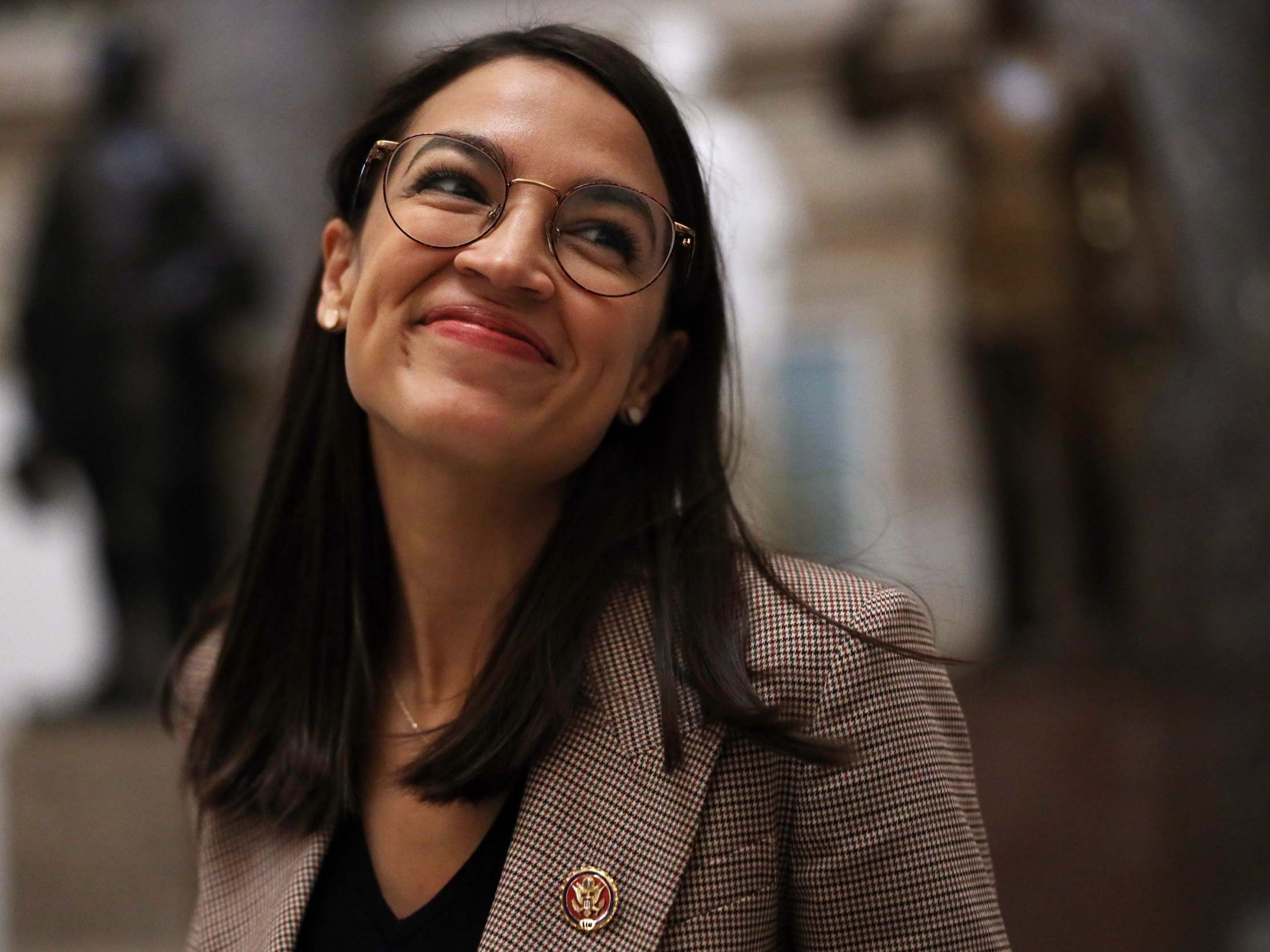 Congresswoman Alexandria Ocasio-Cortez in the US Capitol on 9 January 2020