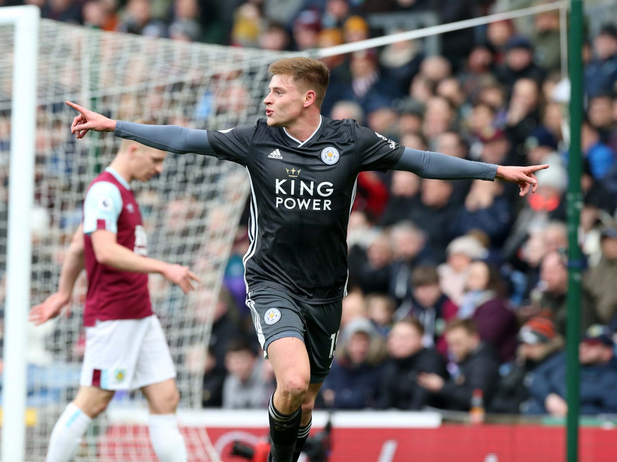 Harvey Barnes celebrates