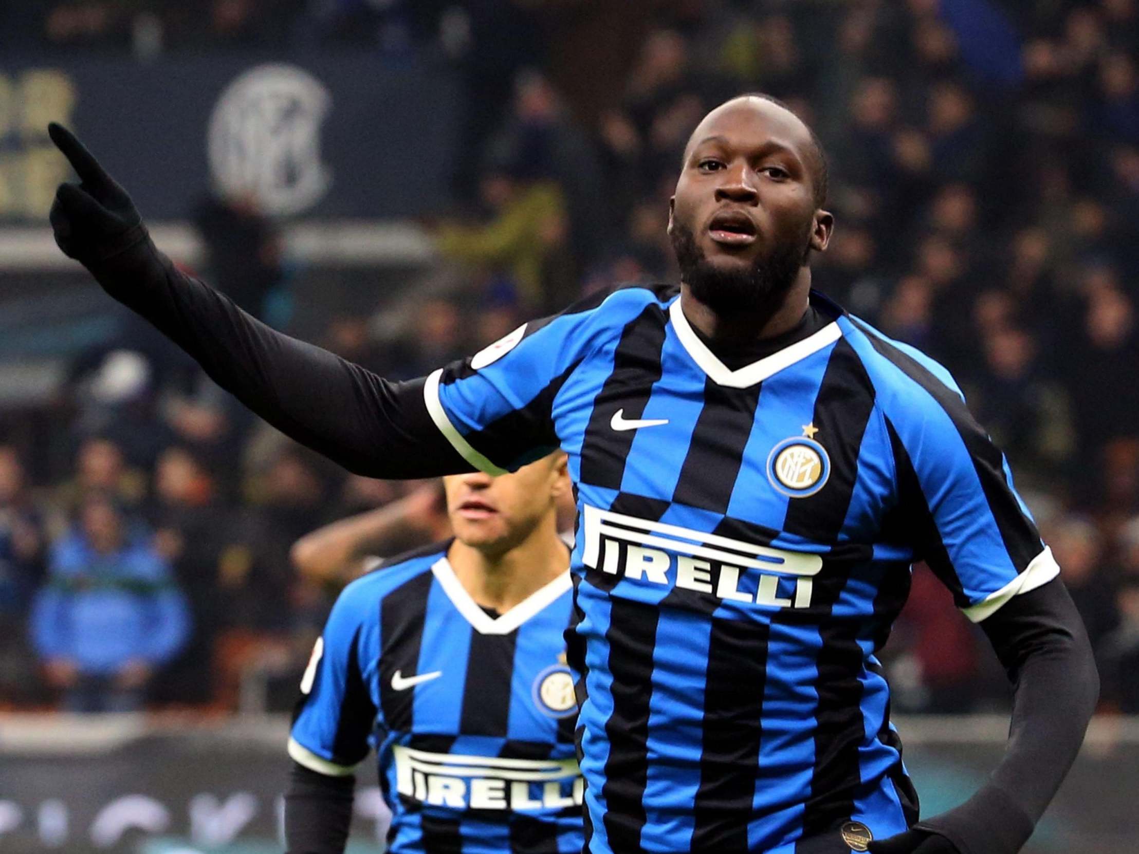 Inter's Romelu Lukaku jubilates