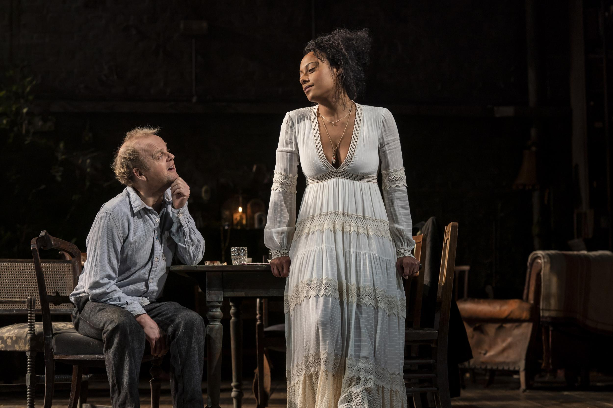 Toby Jones and Rosalind Eleazar in Uncle Vanya