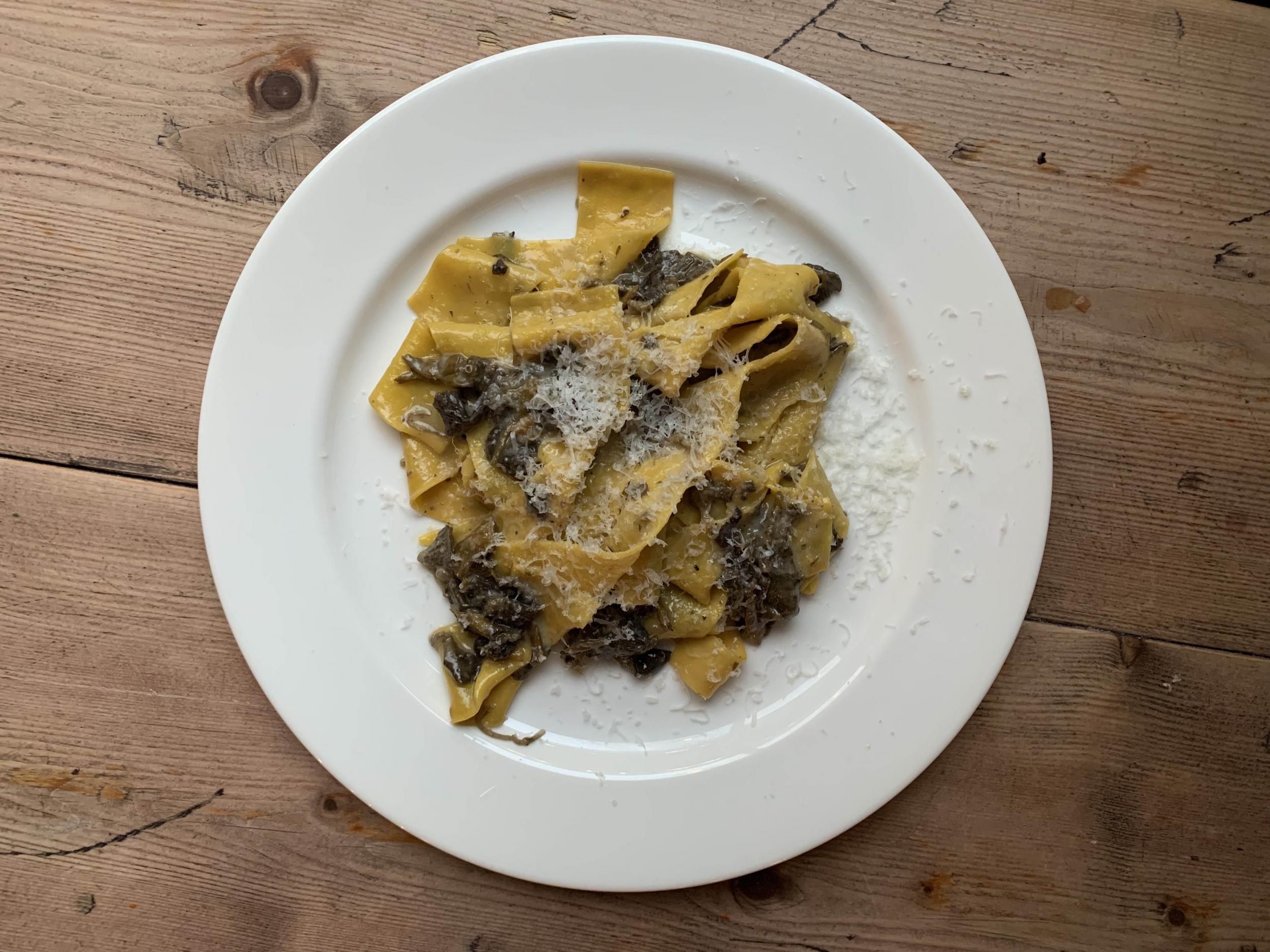 Pappardelle with chanterelle mushrooms