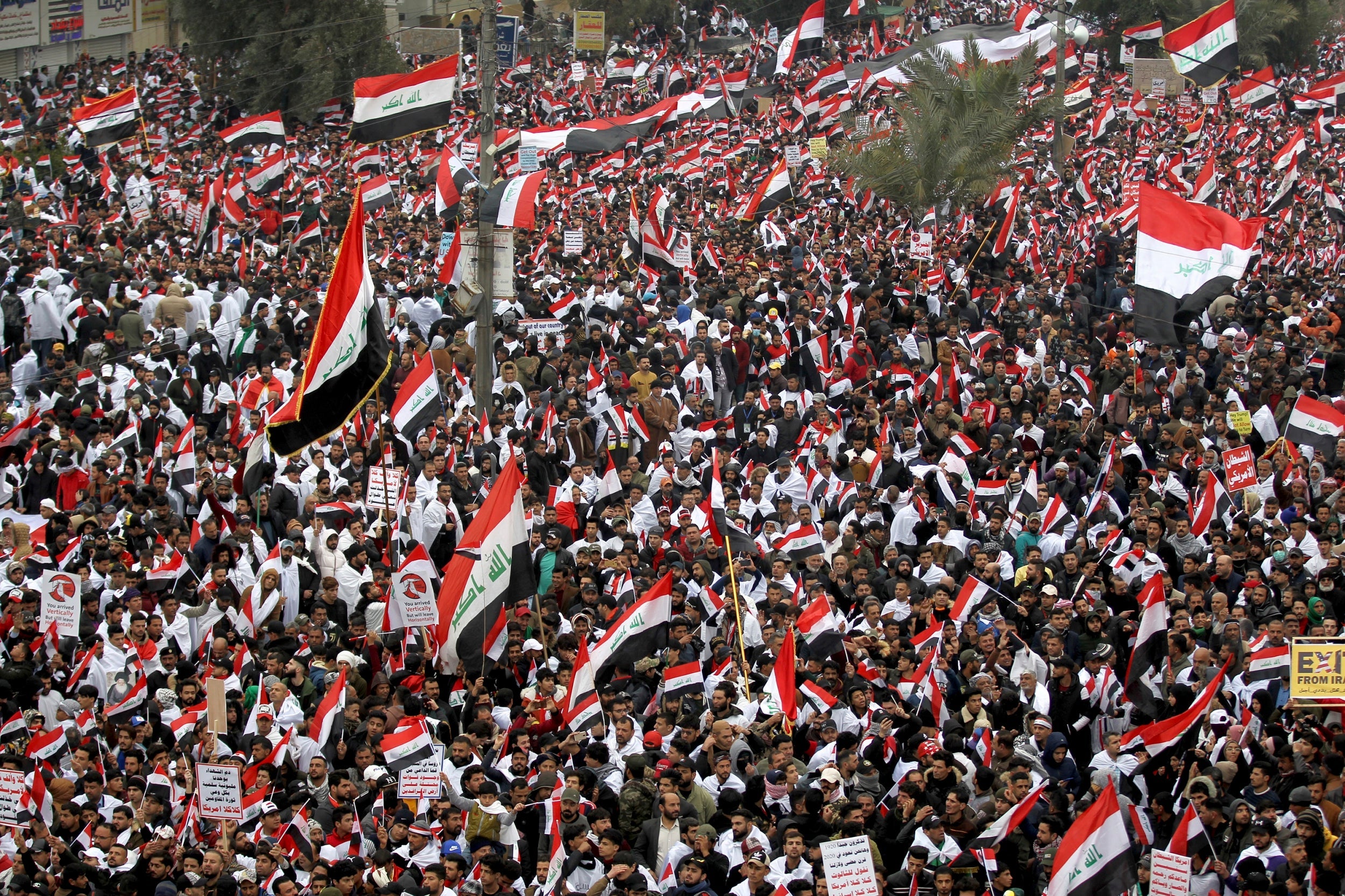 Followers of Shia cleric Muqtada al-Sadr gather in Baghdad