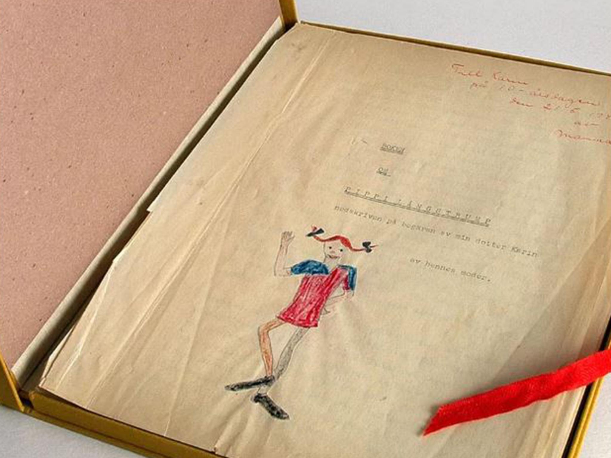 Lindgren’s original manuscript: in 1944 she wrote down the Pippi stories as a present for her daughter’s 10th birthday